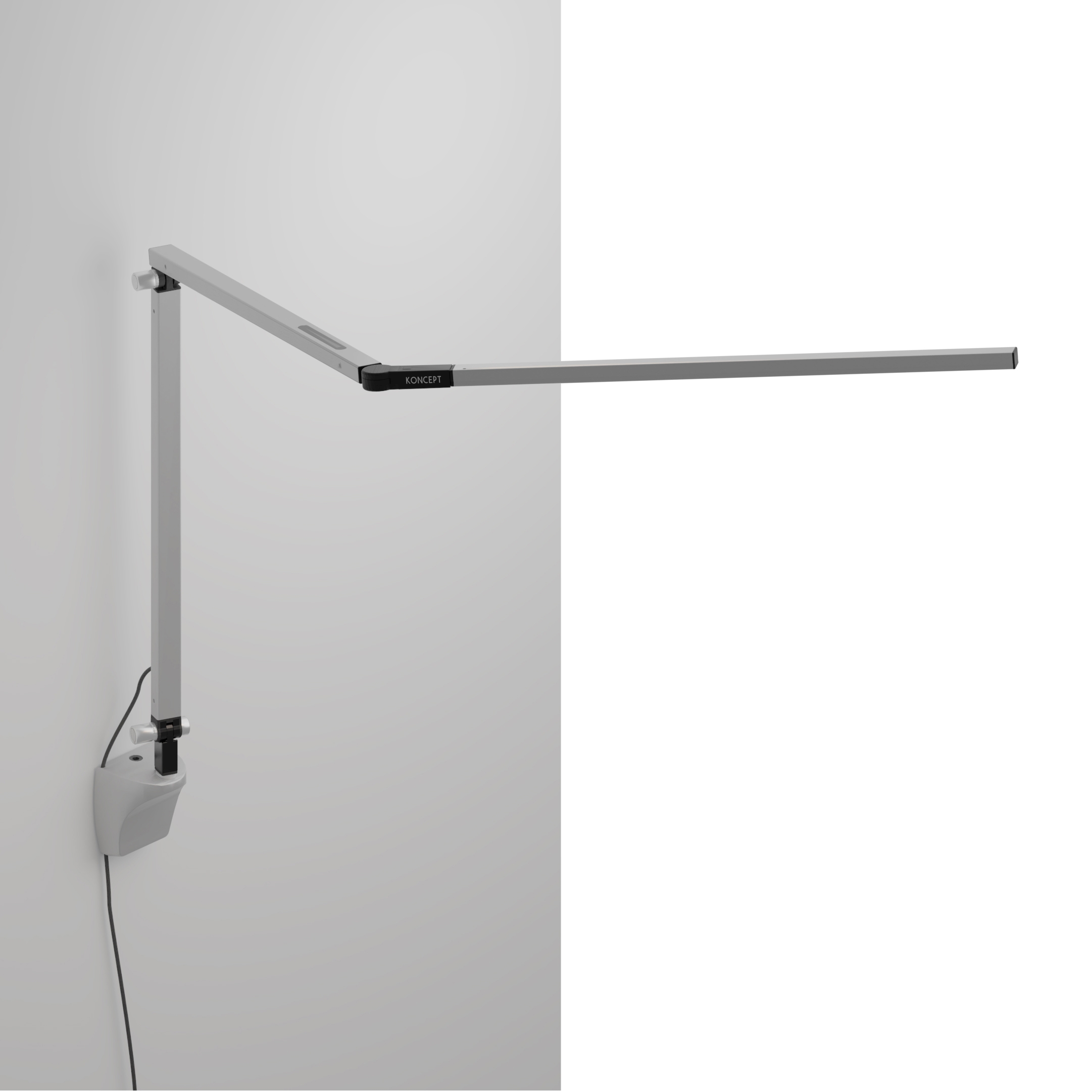 Z-Bar Desk Lamp with wall mount, Silver