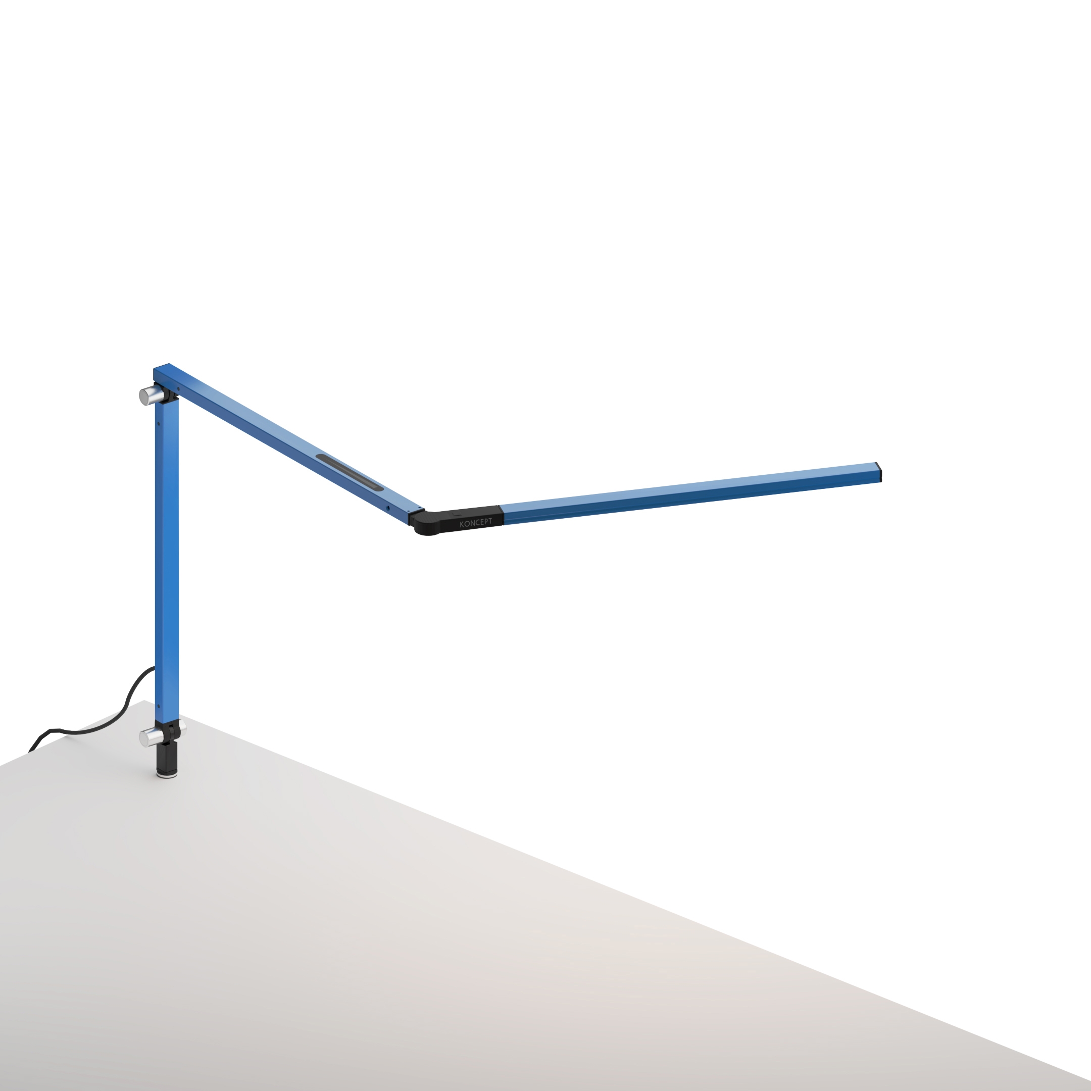 Z-Bar mini Desk Lamp with through-table mount, Blue