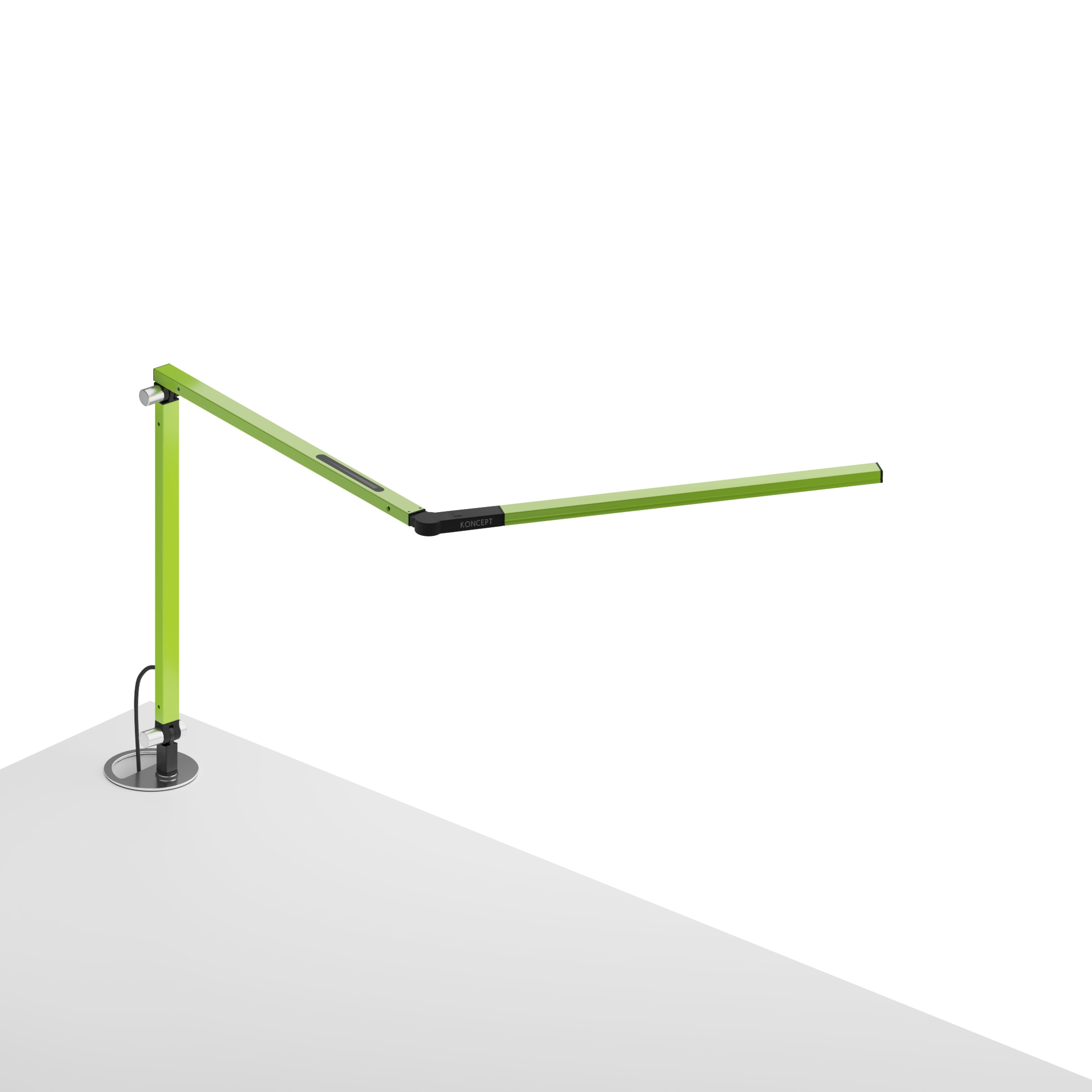 Z-Bar mini Desk Lamp with grommet mount, Green