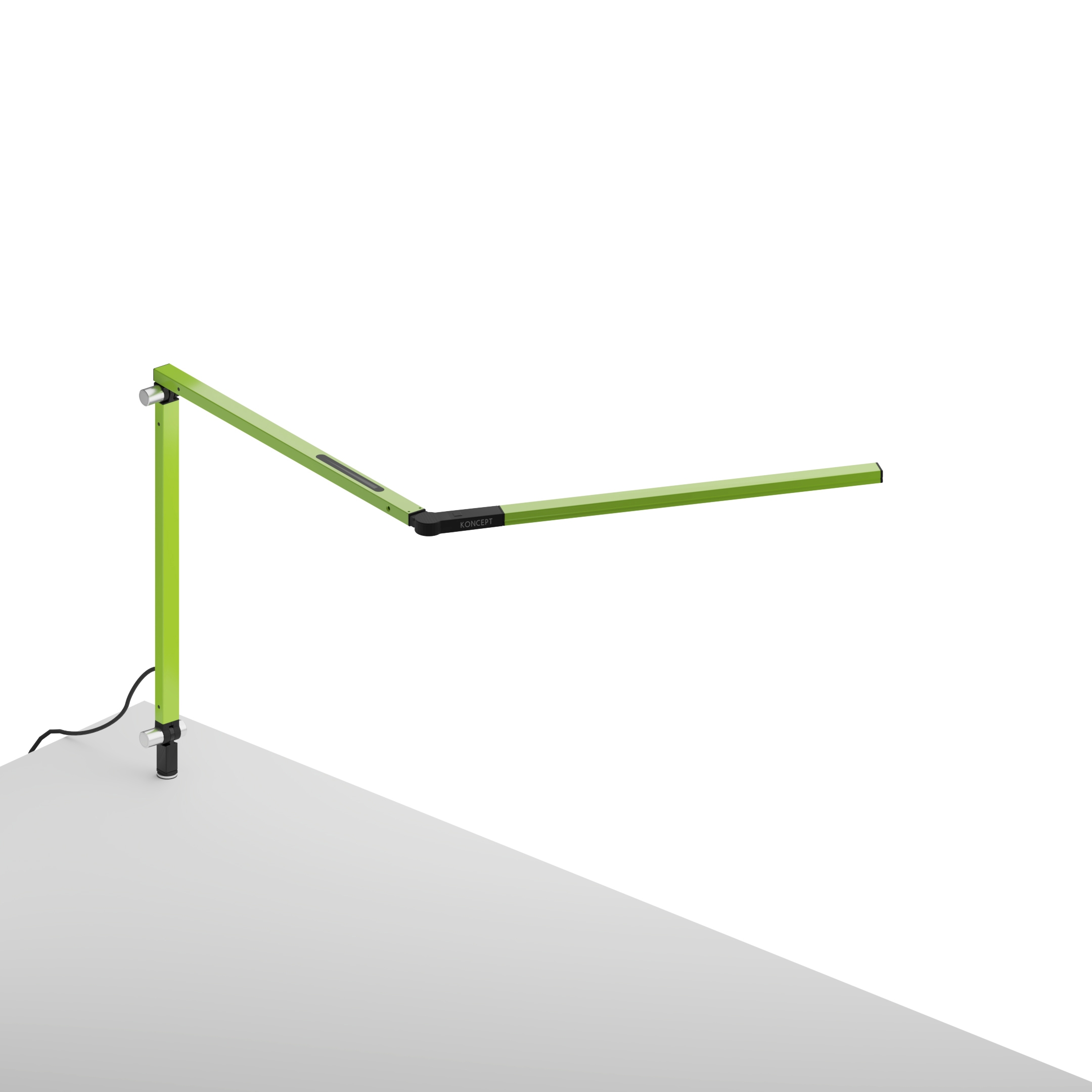 Z-Bar mini Desk Lamp with through-table mount, Green