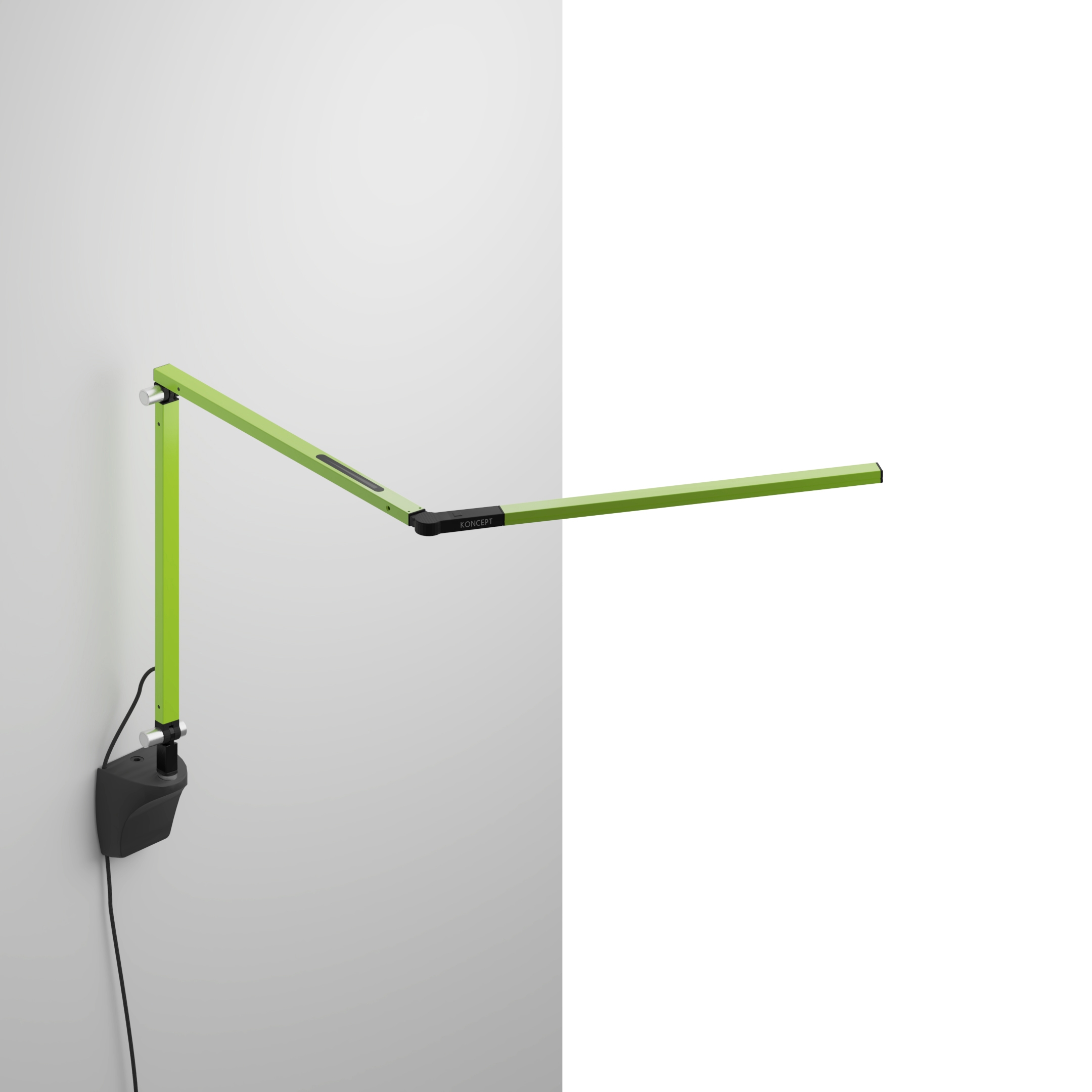 Z-Bar mini Desk Lamp with Metallic Black wall mount, Green