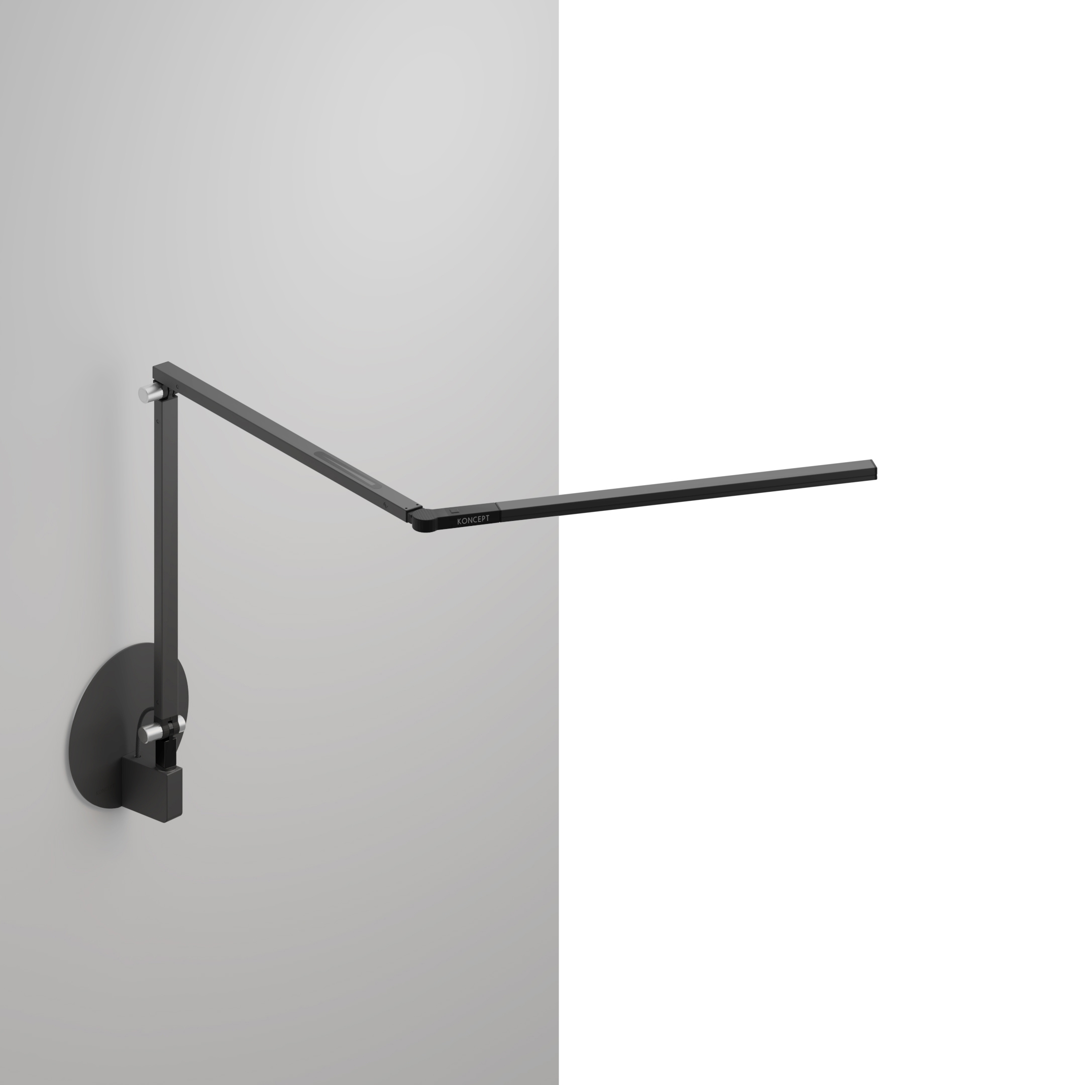 Mostra il prodotto Z-Bar mini Desk Lamp with hardwire wall mount, Metallic Black del produttore Koncept