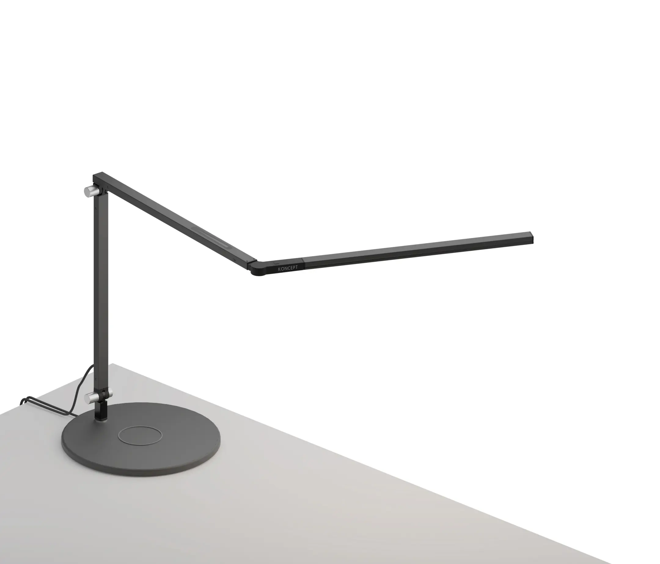 Koncept - Z-Bar mini Desk Lamp with wireless charging Qi Base, Metallic Black