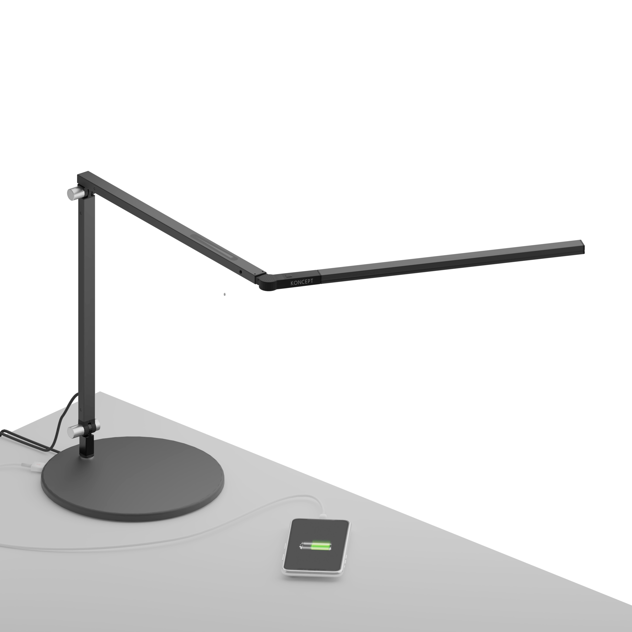 Mostra il prodotto Z-Bar mini Desk Lamp with USB Base, Metallic Black del produttore Koncept