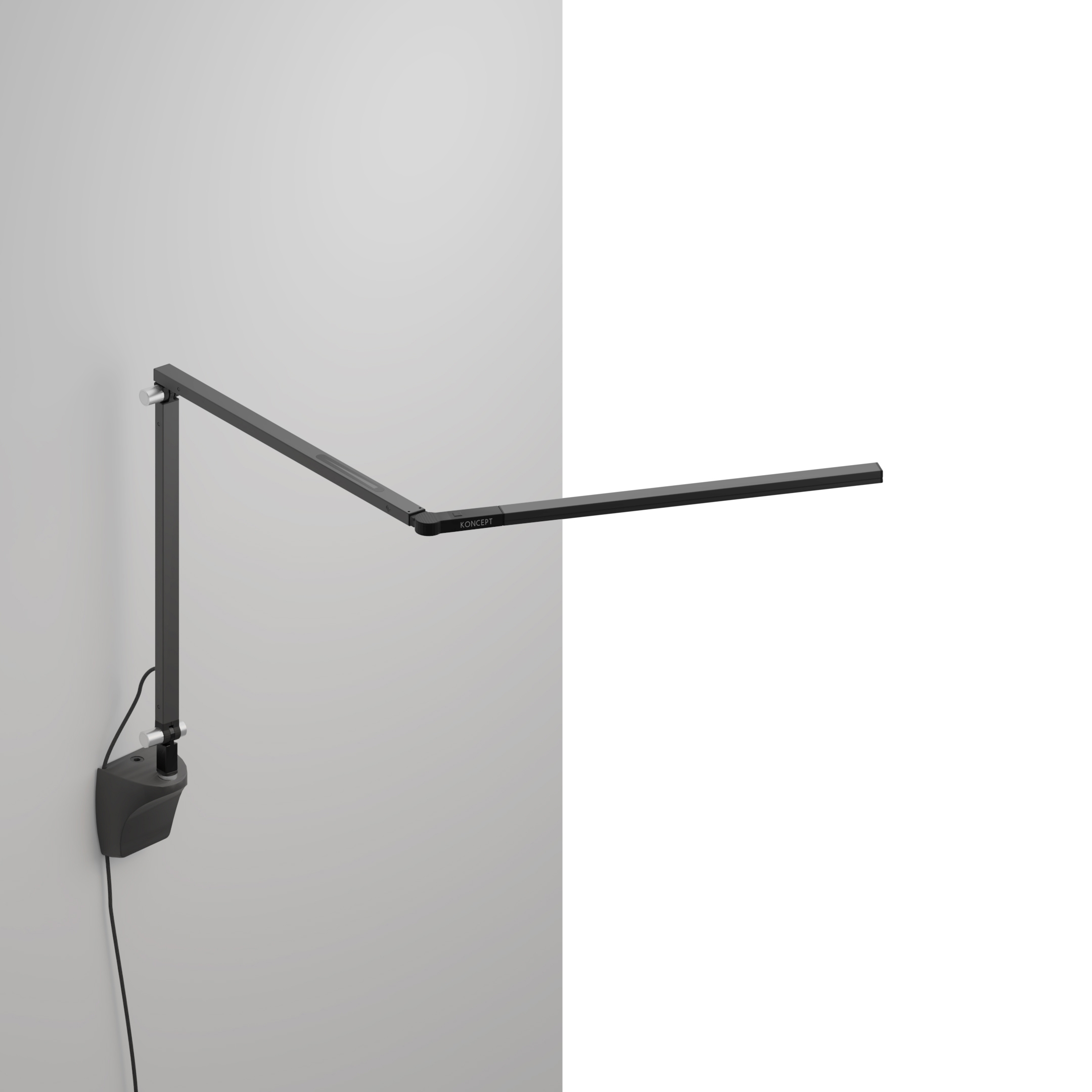 Z-Bar mini Desk Lamp with Metallic Black wall mount, Metallic Black