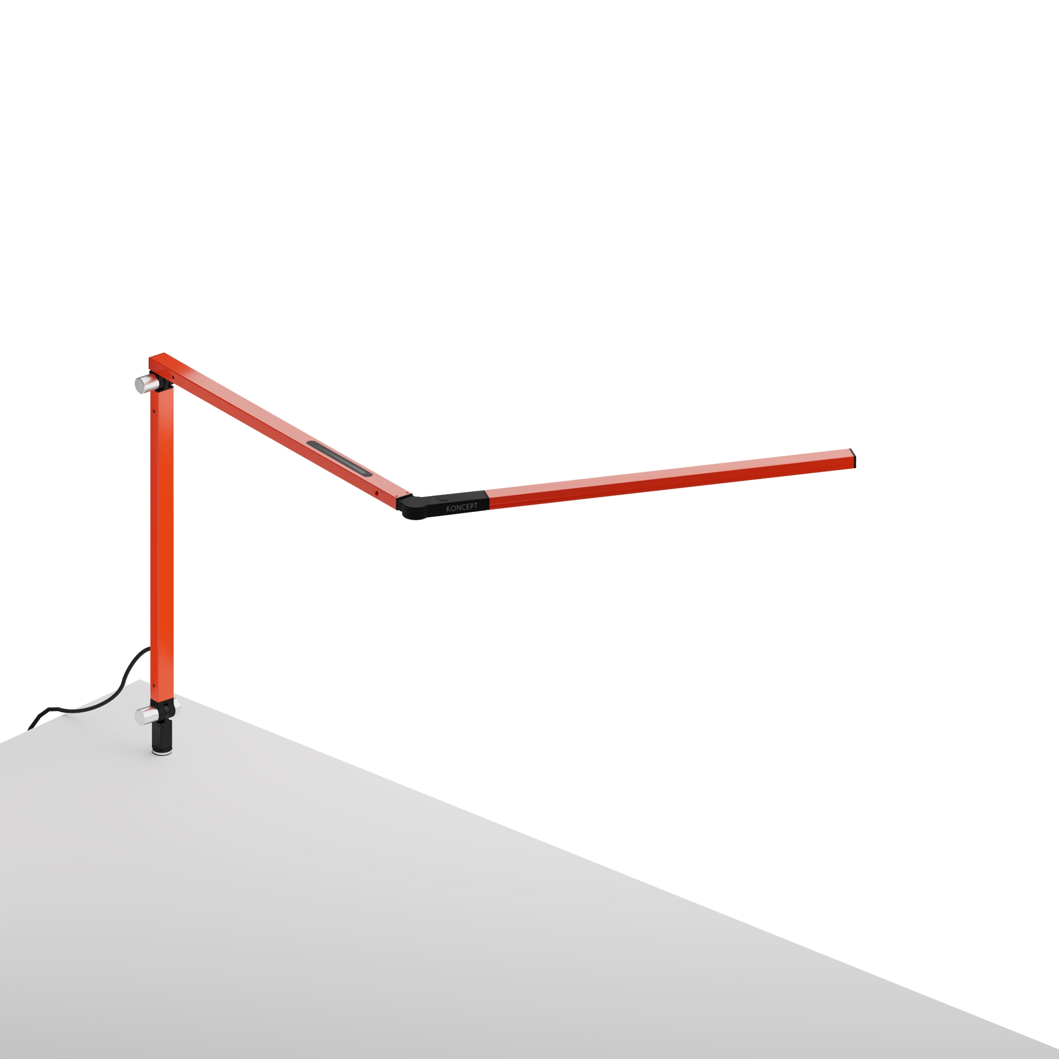 Z-Bar mini Desk Lamp with through-table mount, Orange