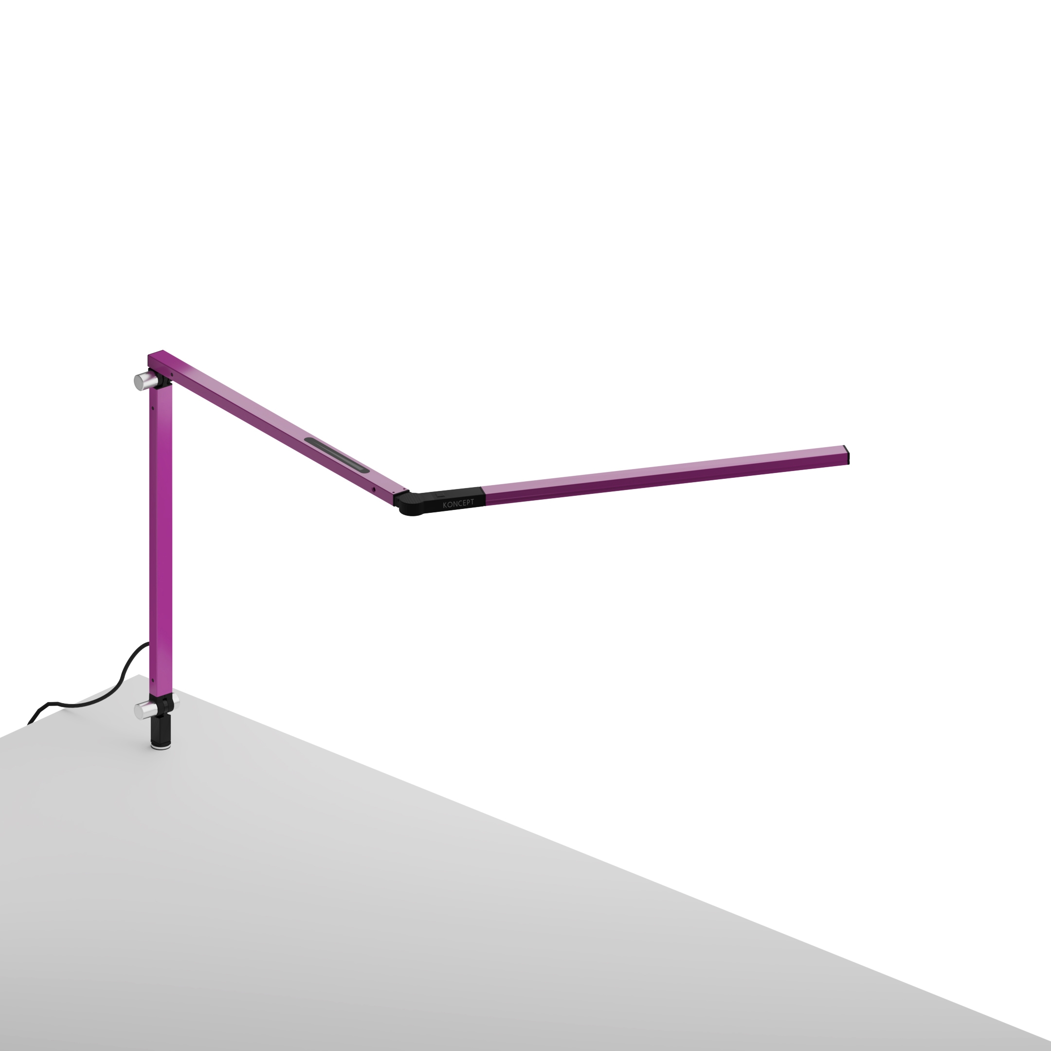 Z-Bar mini Desk Lamp with through-table mount, Purple