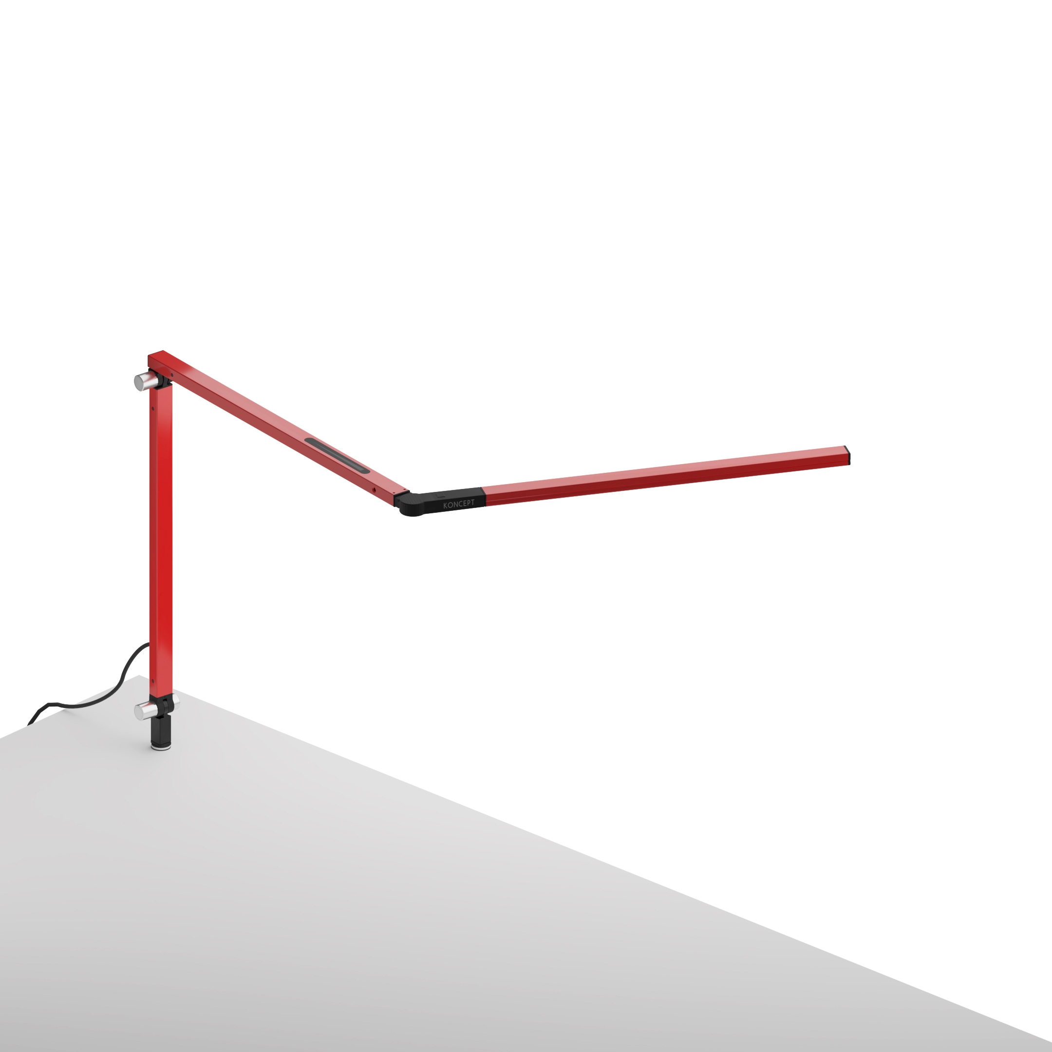Z-Bar mini Desk Lamp with through-table mount, Red
