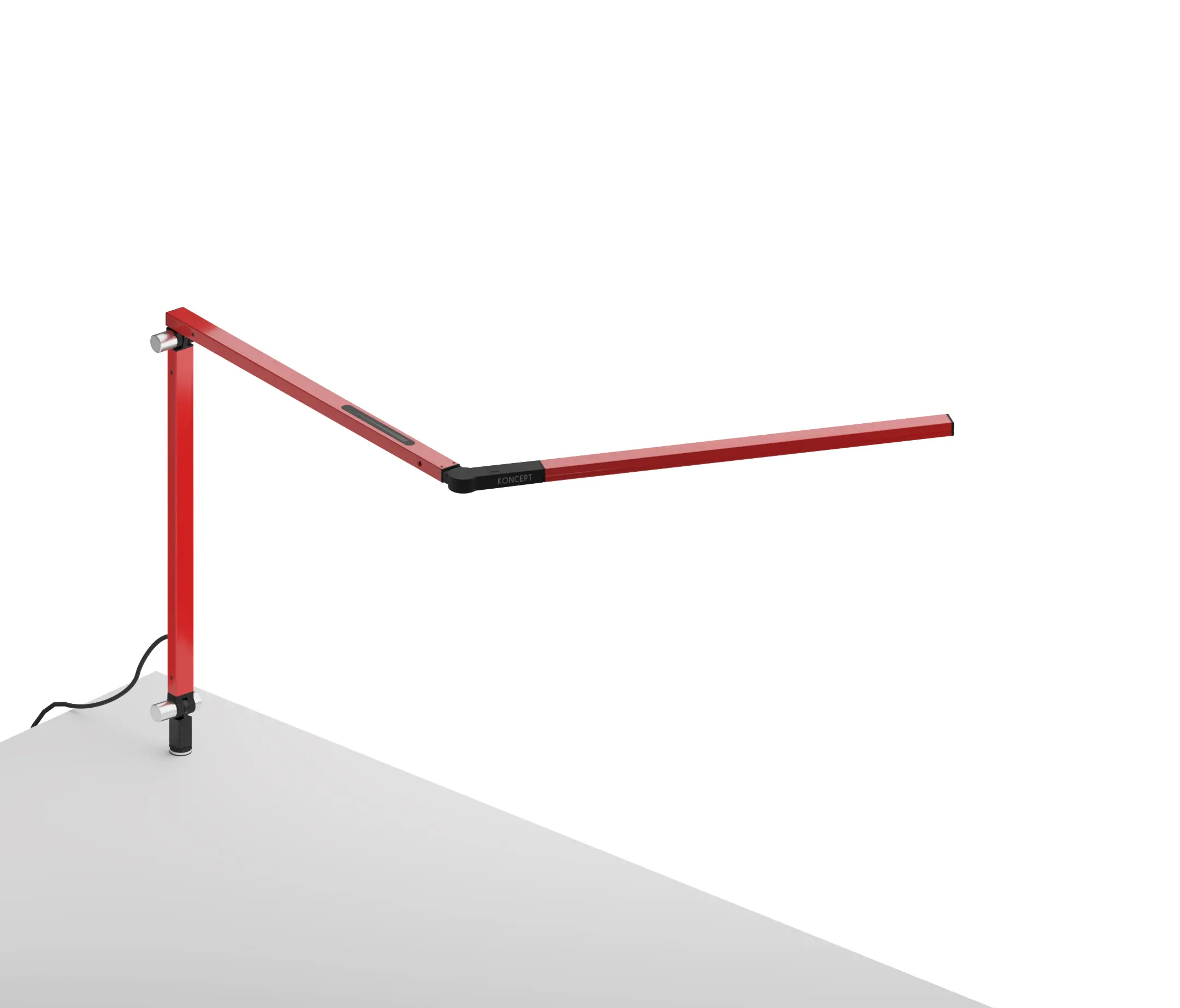 Koncept - Z-Bar mini Desk Lamp with through-table mount, Red