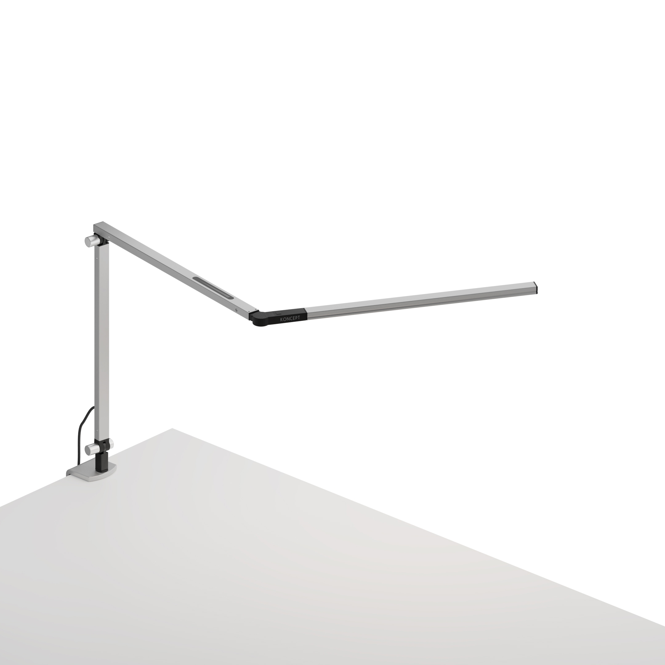 Z-Bar mini Desk Lamp with one-piece desk clamp, Silver