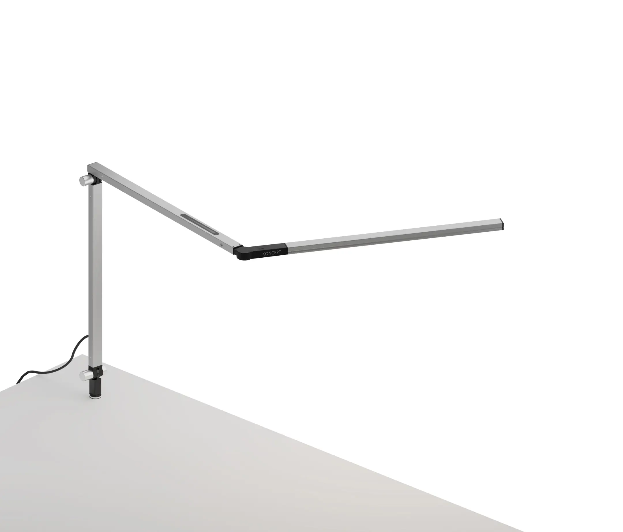 Koncept - Z-Bar mini Desk Lamp with through-table mount, Silver