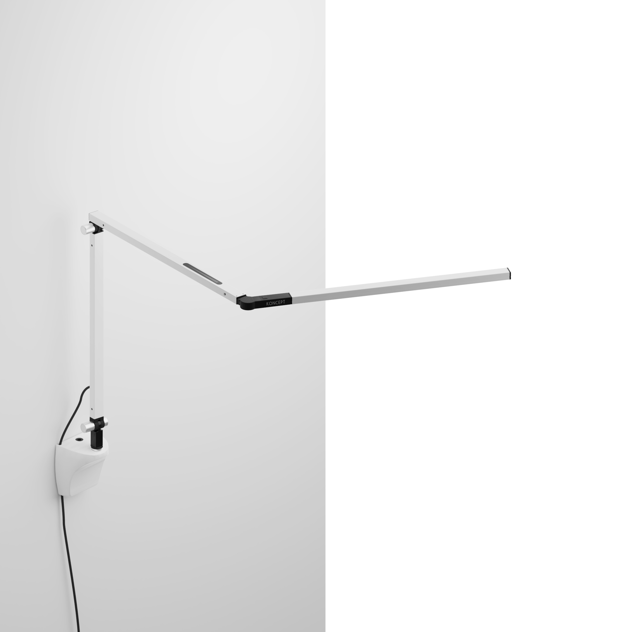 Z-Bar mini Desk Lamp with Silver wall mount, Silver