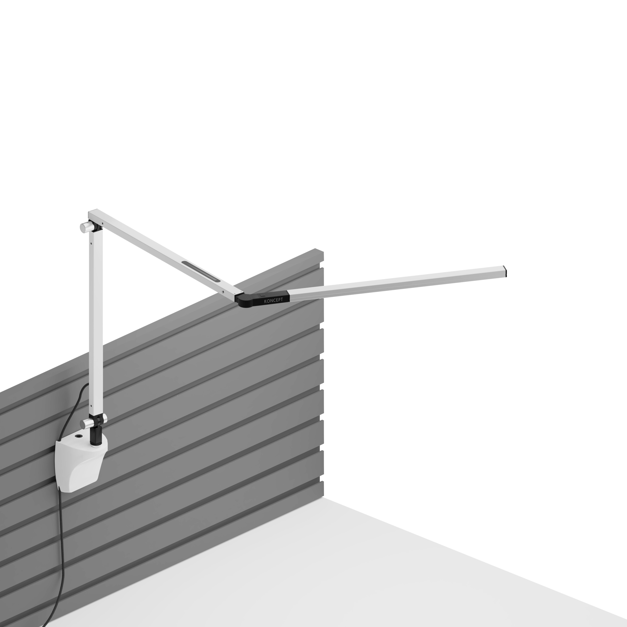 Produkt Z-Bar mini Desk Lamp with White slatwall mount, White des Herstellers Koncept anzeigen