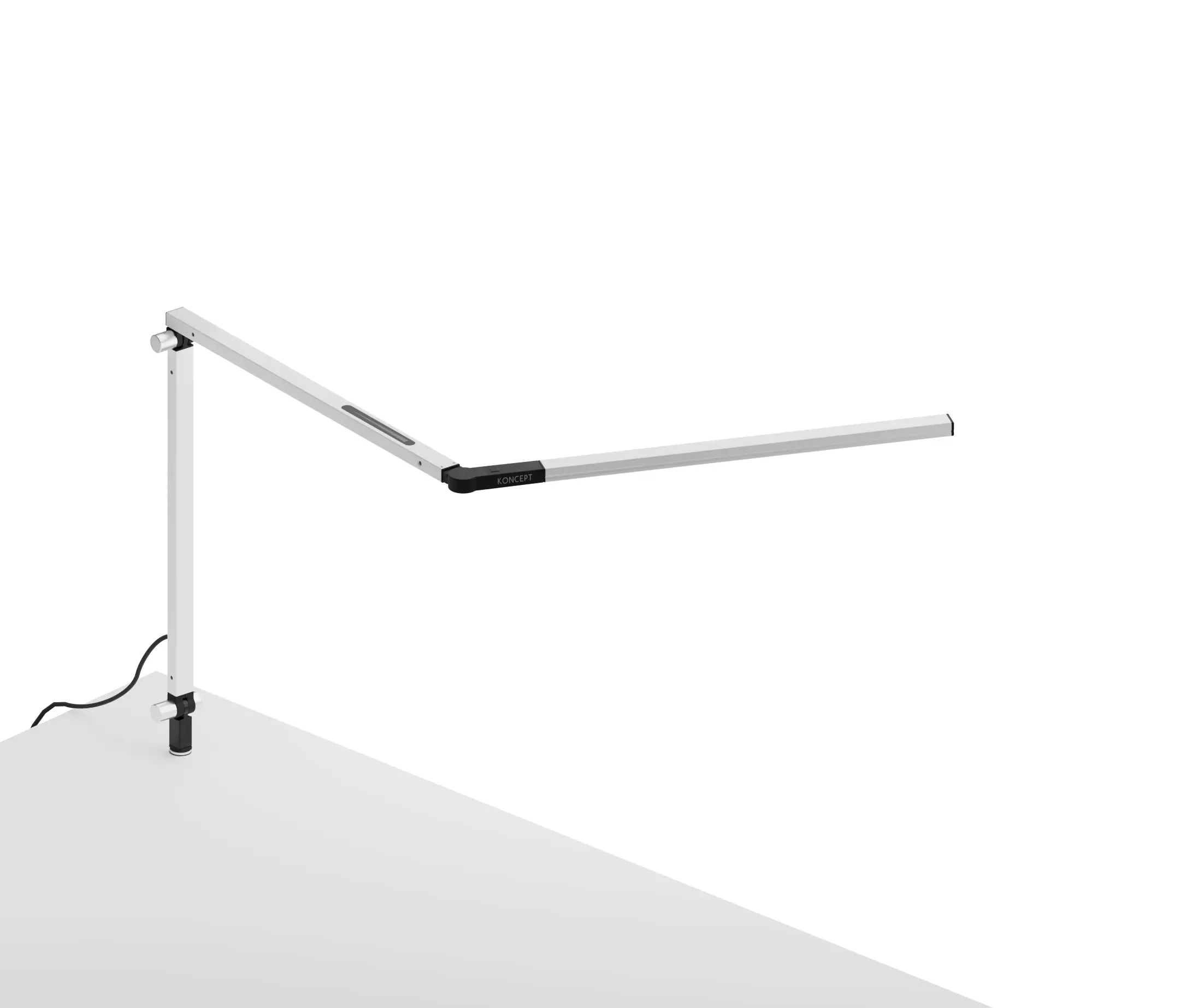 Koncept - Z-Bar mini Desk Lamp with through-table mount, White