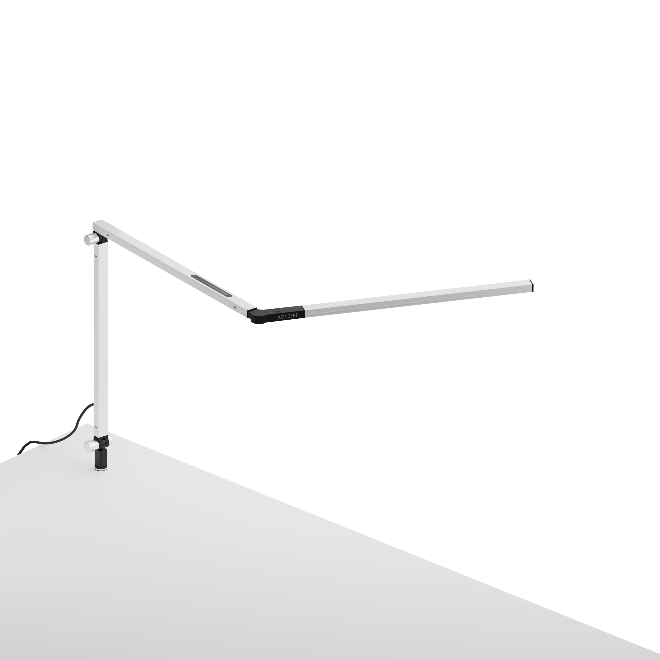 Z-Bar mini Desk Lamp with through-table mount, White