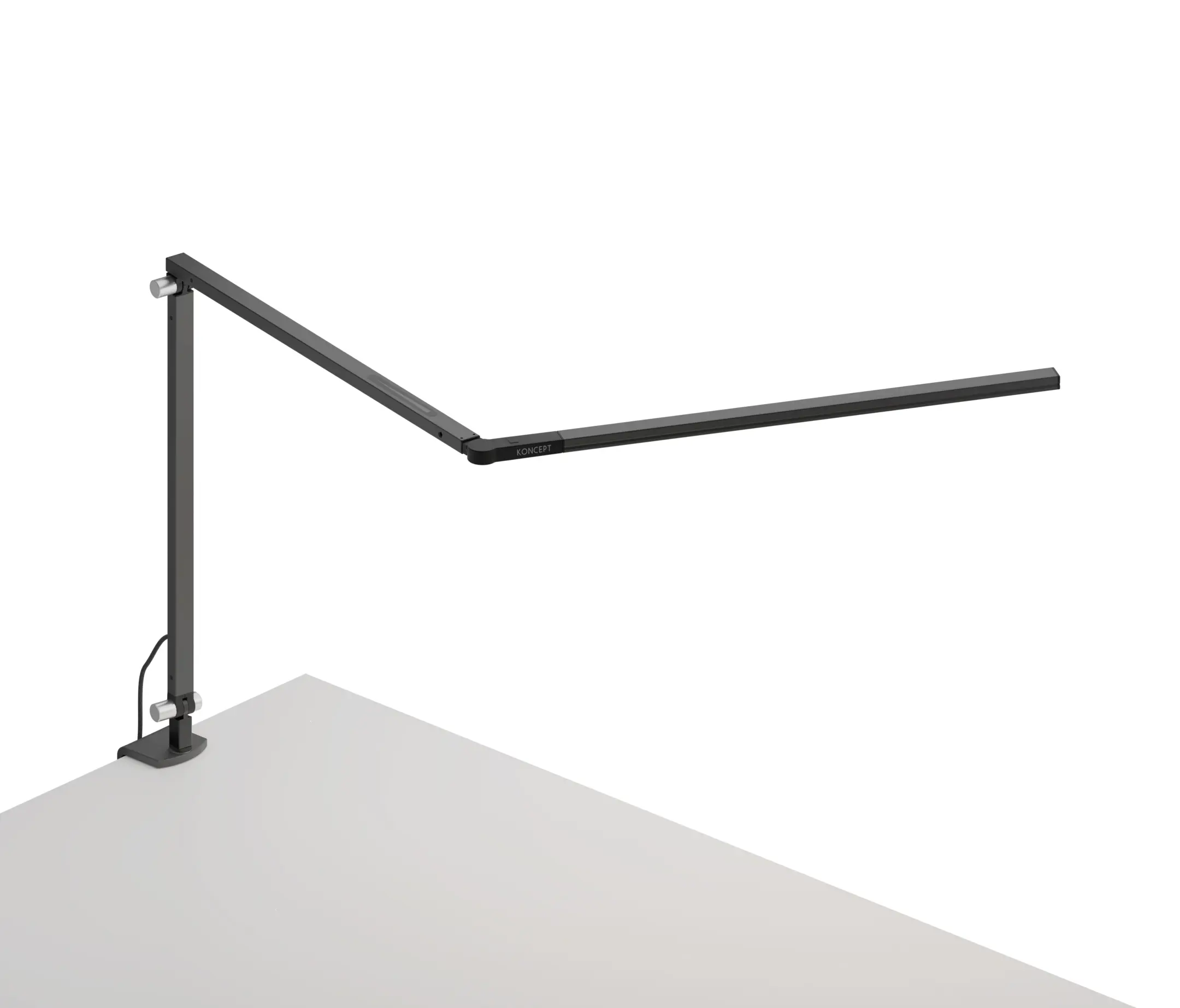 Koncept - Z-Bar slim Desk Lamp with one-piece desk clamp, Metallic Black