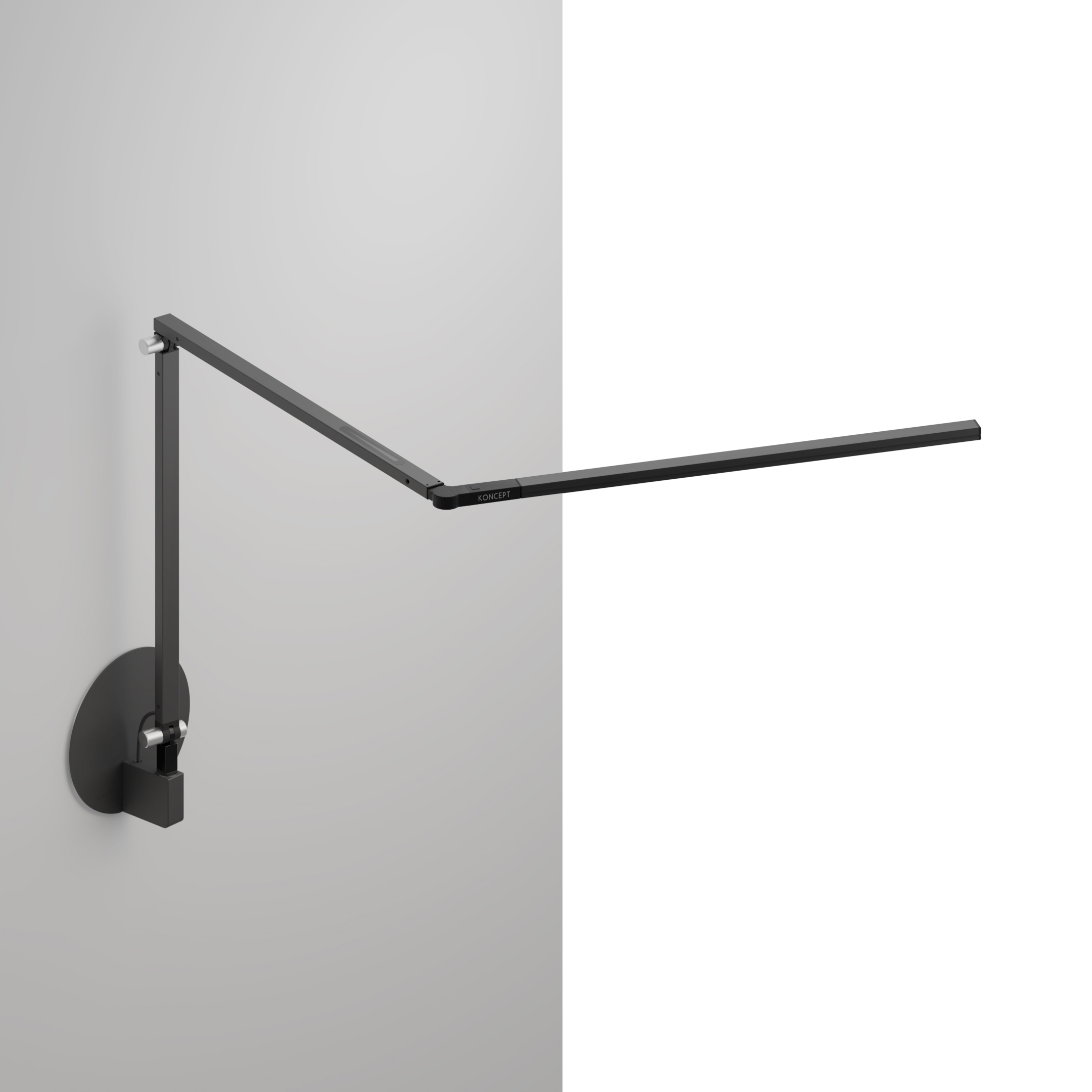 Mostrar el producto Z-Bar slim Desk Lamp with hardwire wall mount, Metallic Black del fabricante Koncept