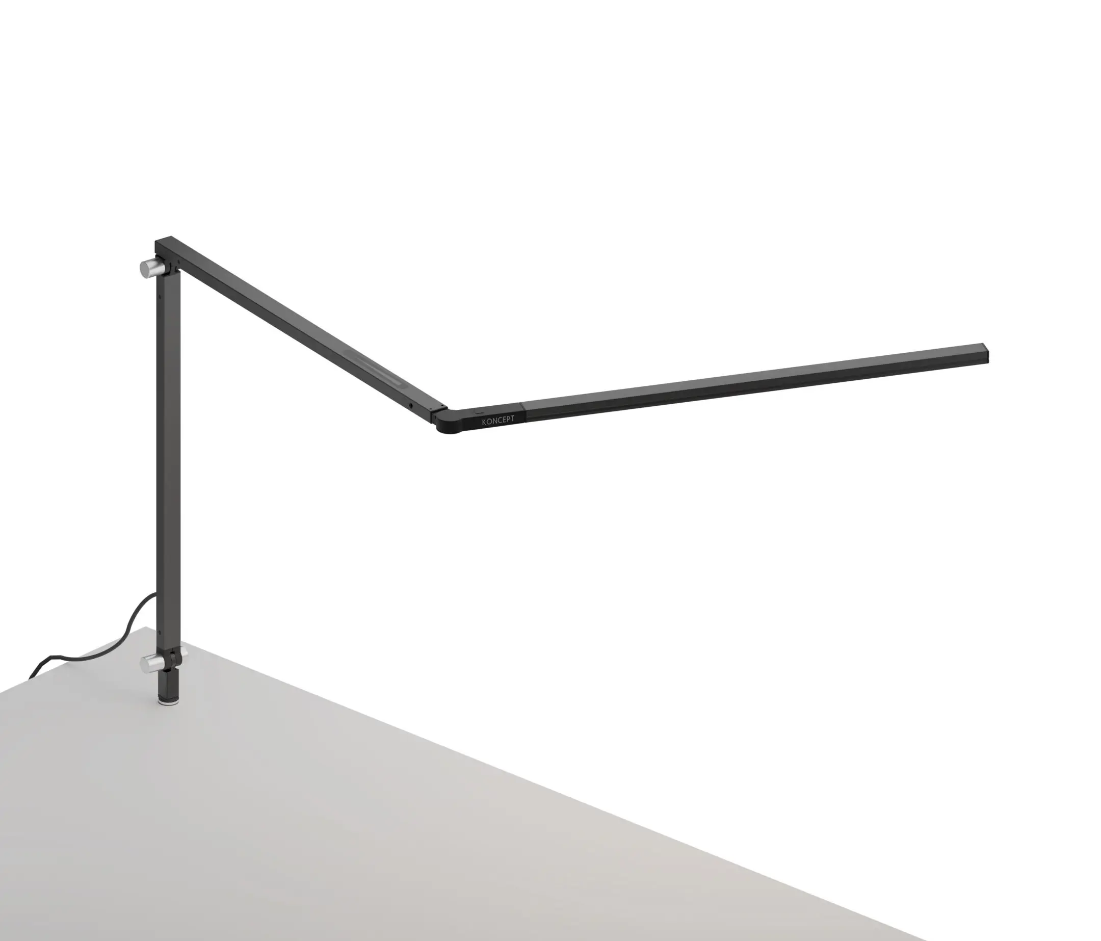 Koncept - Z-Bar slim Desk Lamp with through-table mount, Metallic Black