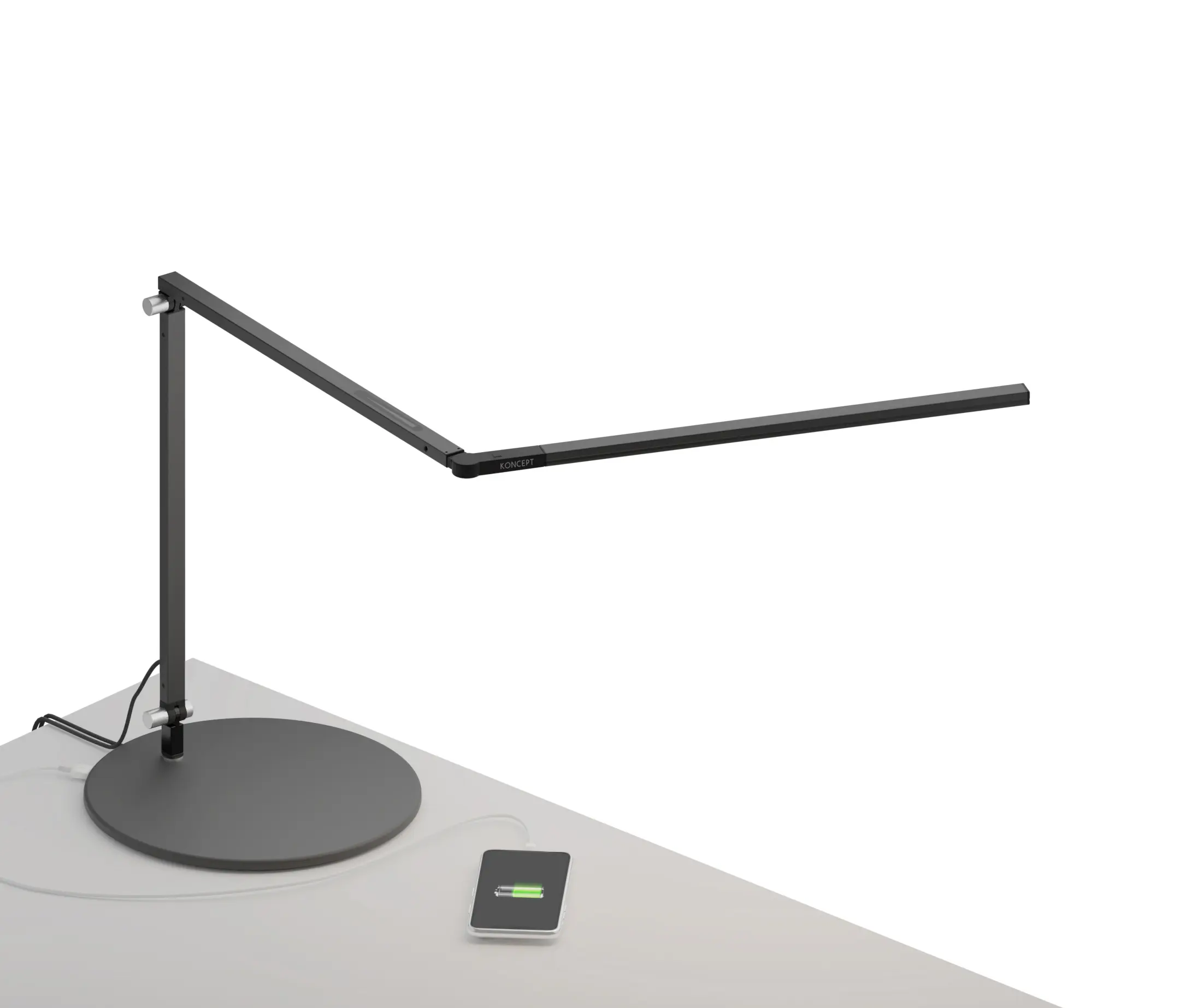 Koncept - Z-Bar slim Desk Lamp with USB base, Metallic Black