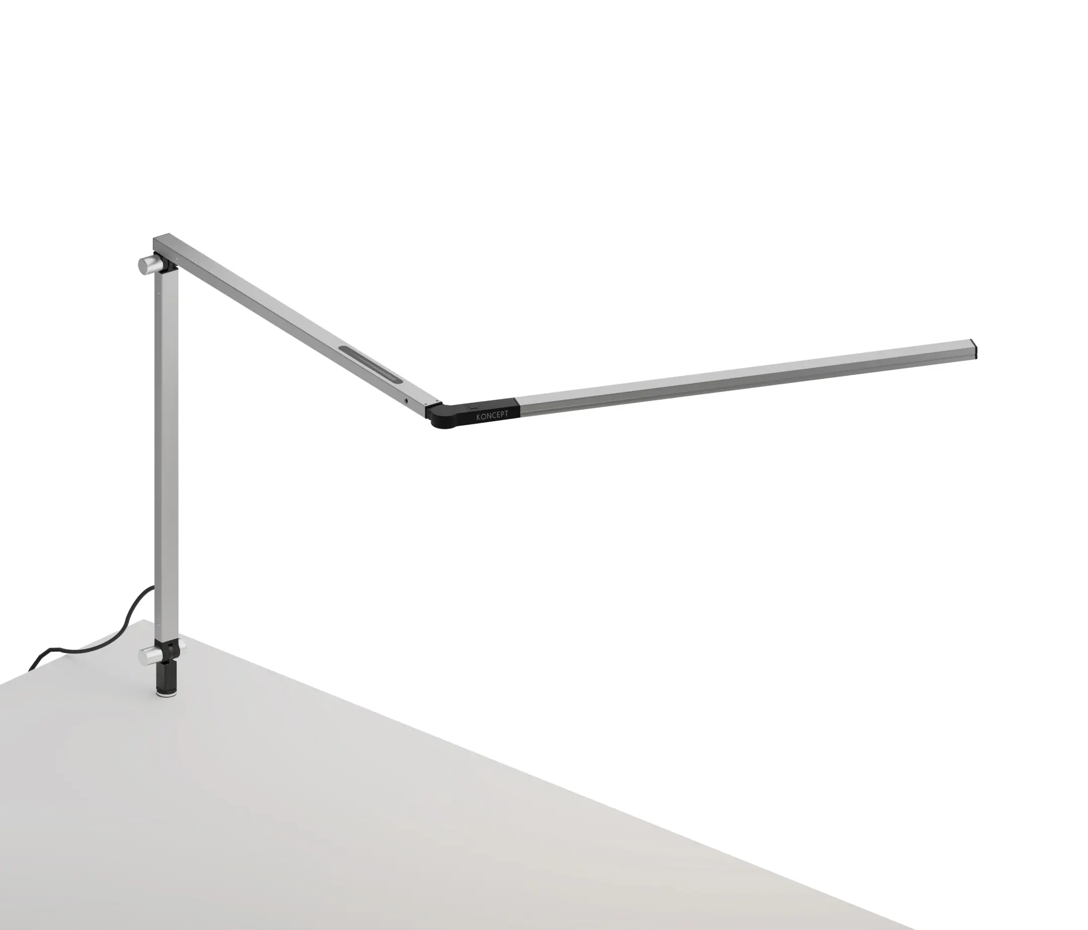 Koncept - Z-Bar slim Desk Lamp with through-table mount, Silver