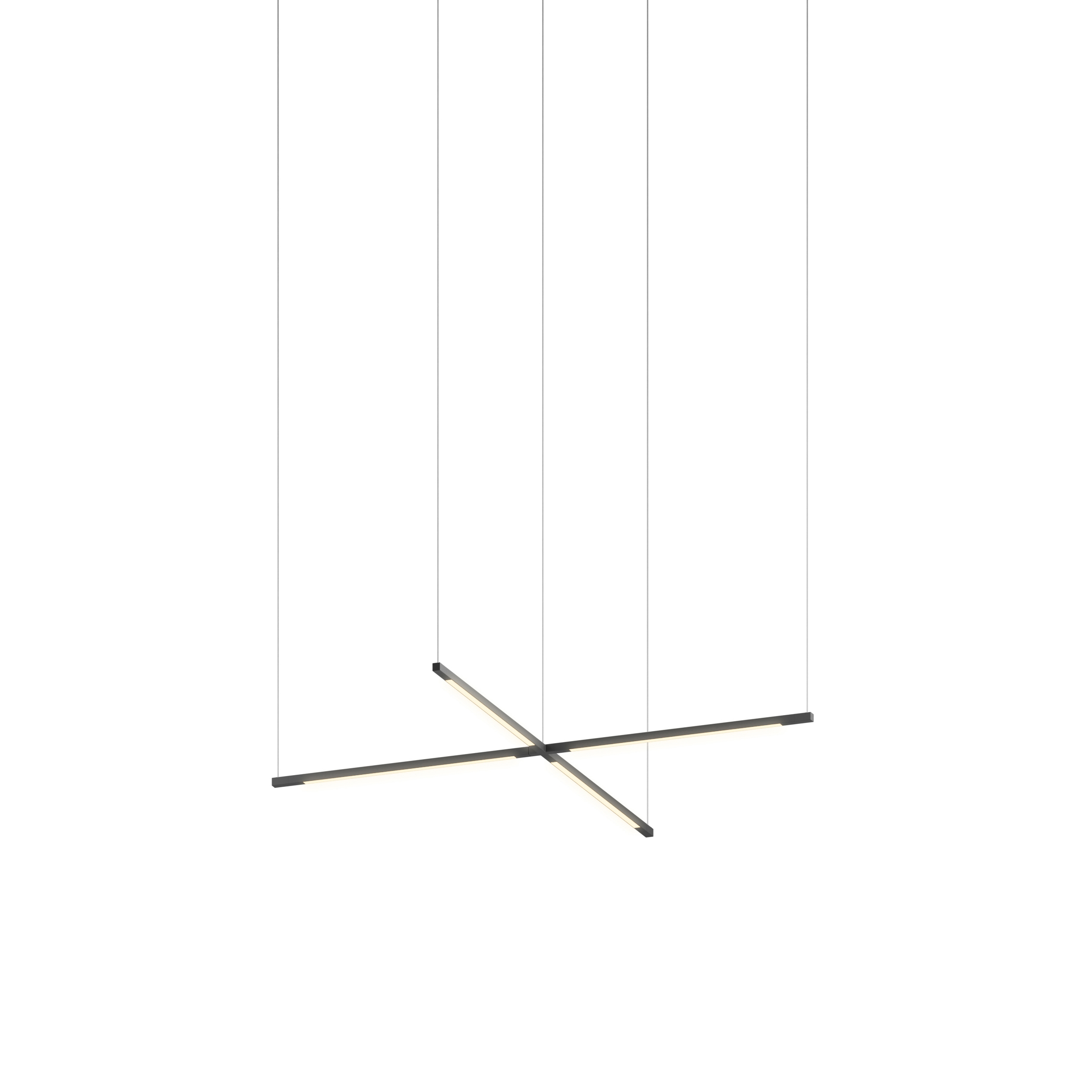 Z-Bar Pendant Small Cross, Matte Black (16" light bars)