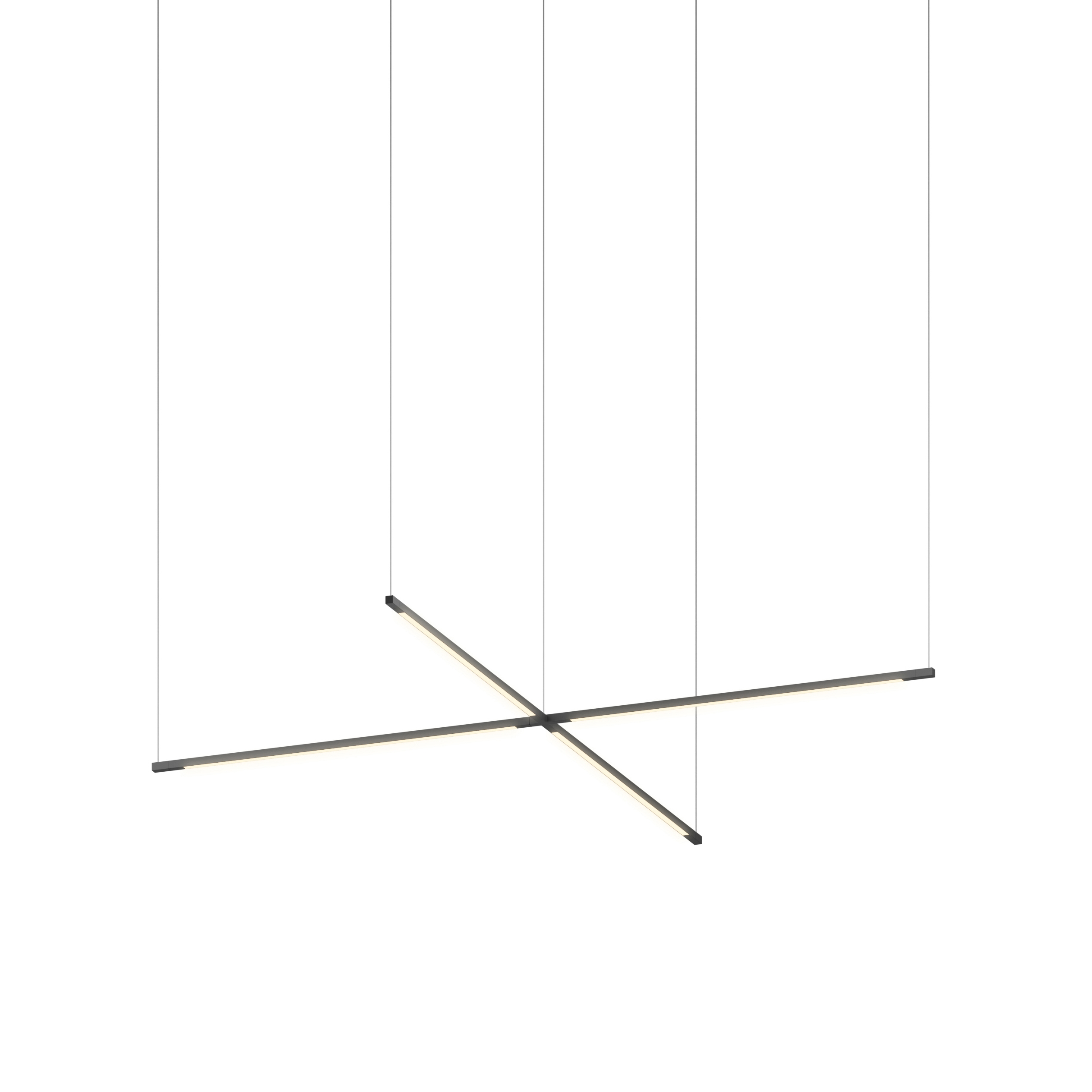 Z-Bar Pendant Medium Cross, Matte Black (24" light bars)
