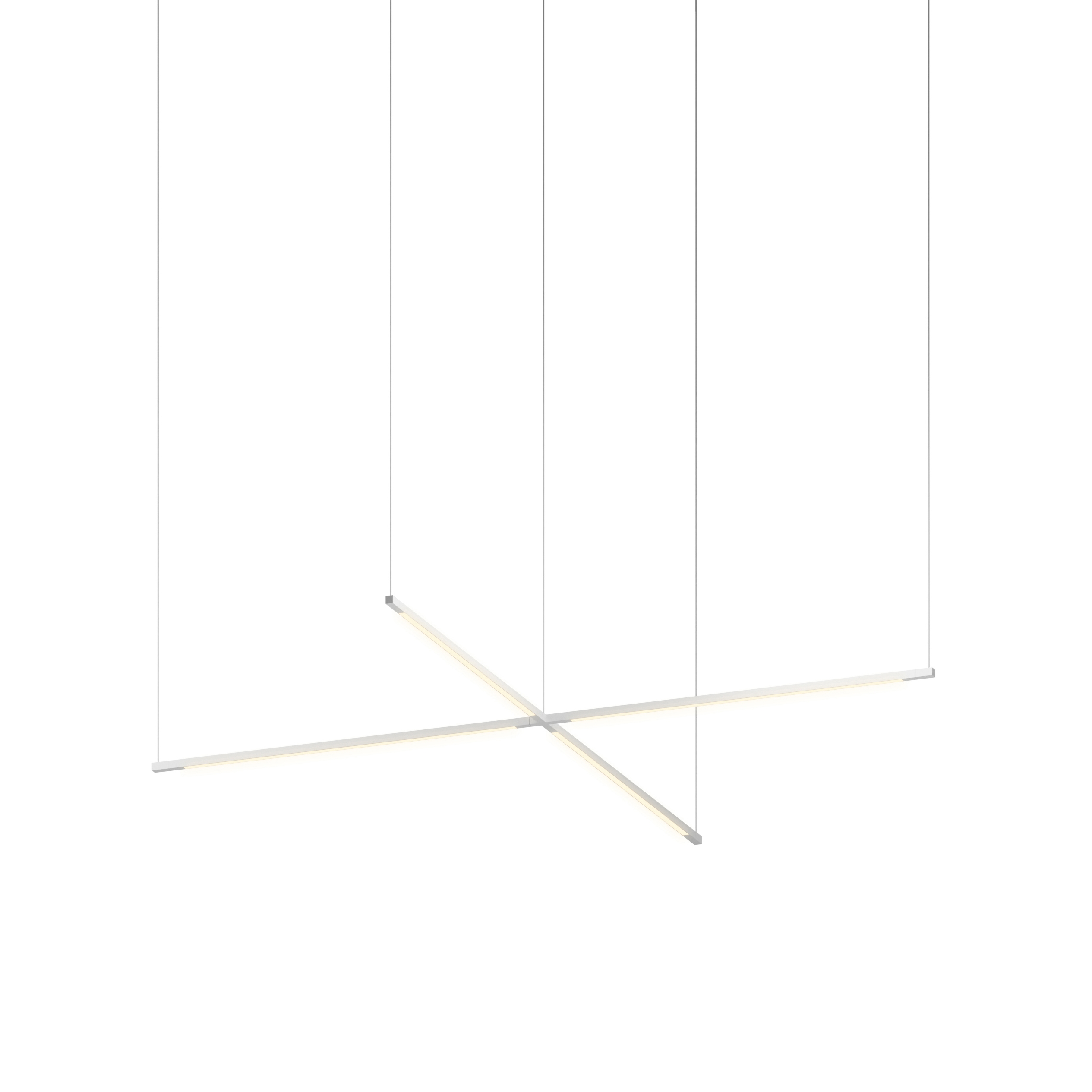 Z-Bar Pendant Medium Cross, Silver (24" light bars)