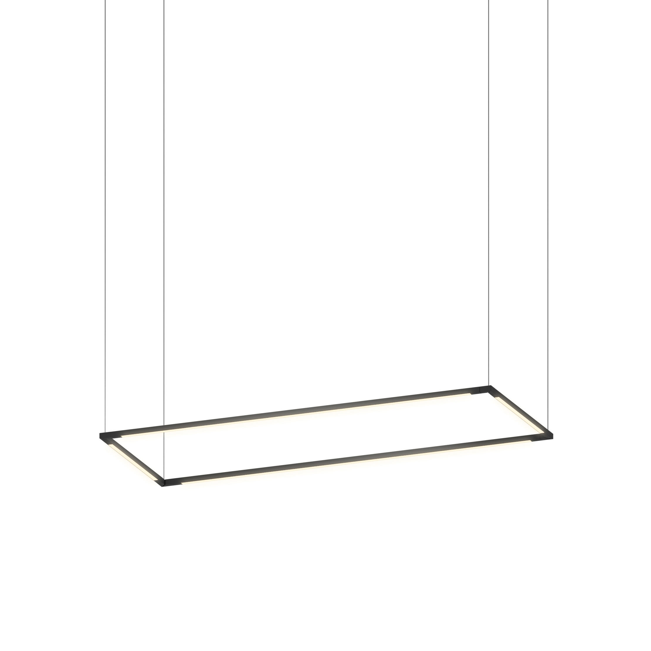 Z-Bar Pendant Medium Rectangle, Matte Black (12"/36" light bars)