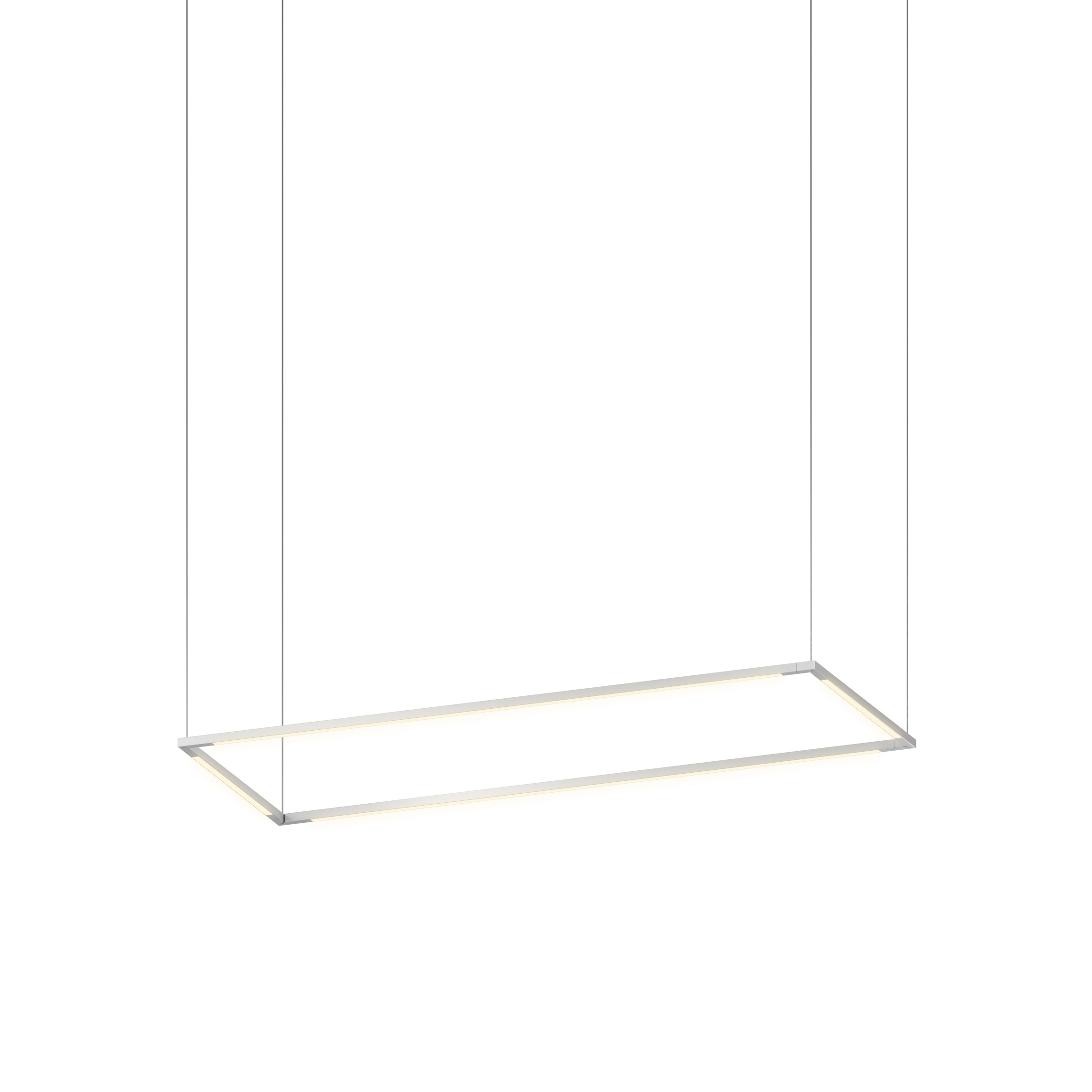 Z-Bar Pendant Medium Rectangle, Silver (12"/36" light bars)
