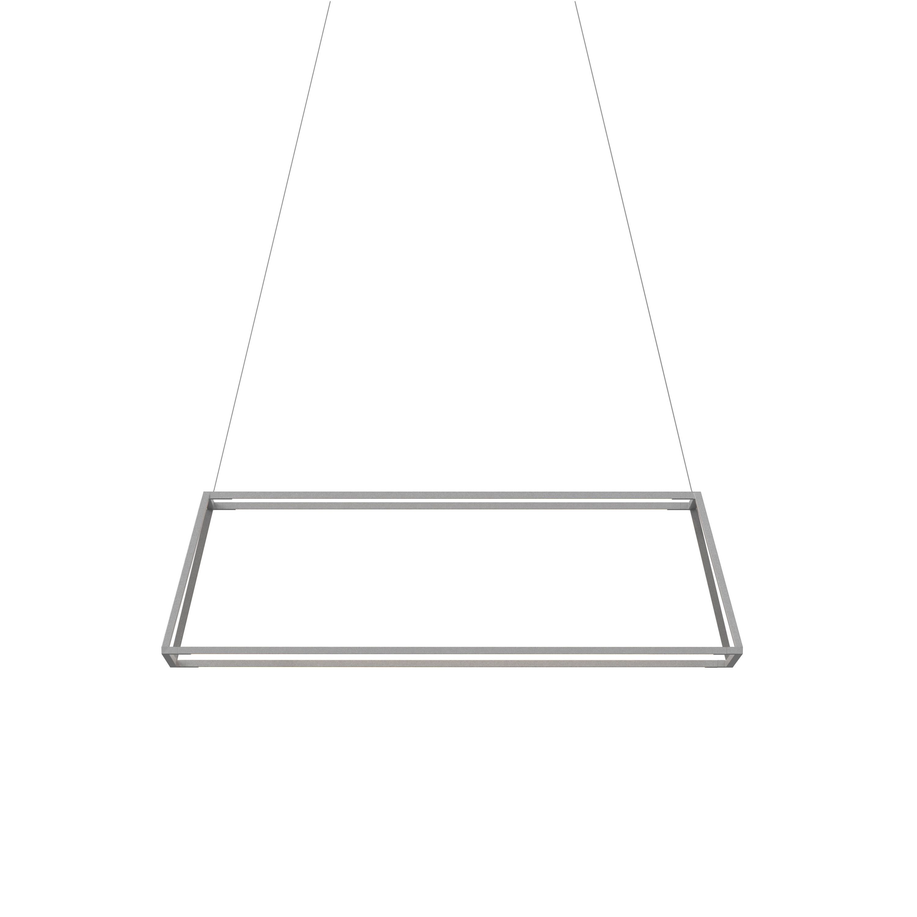Z-Bar Pendant Rise Rectangle - Silver 38"