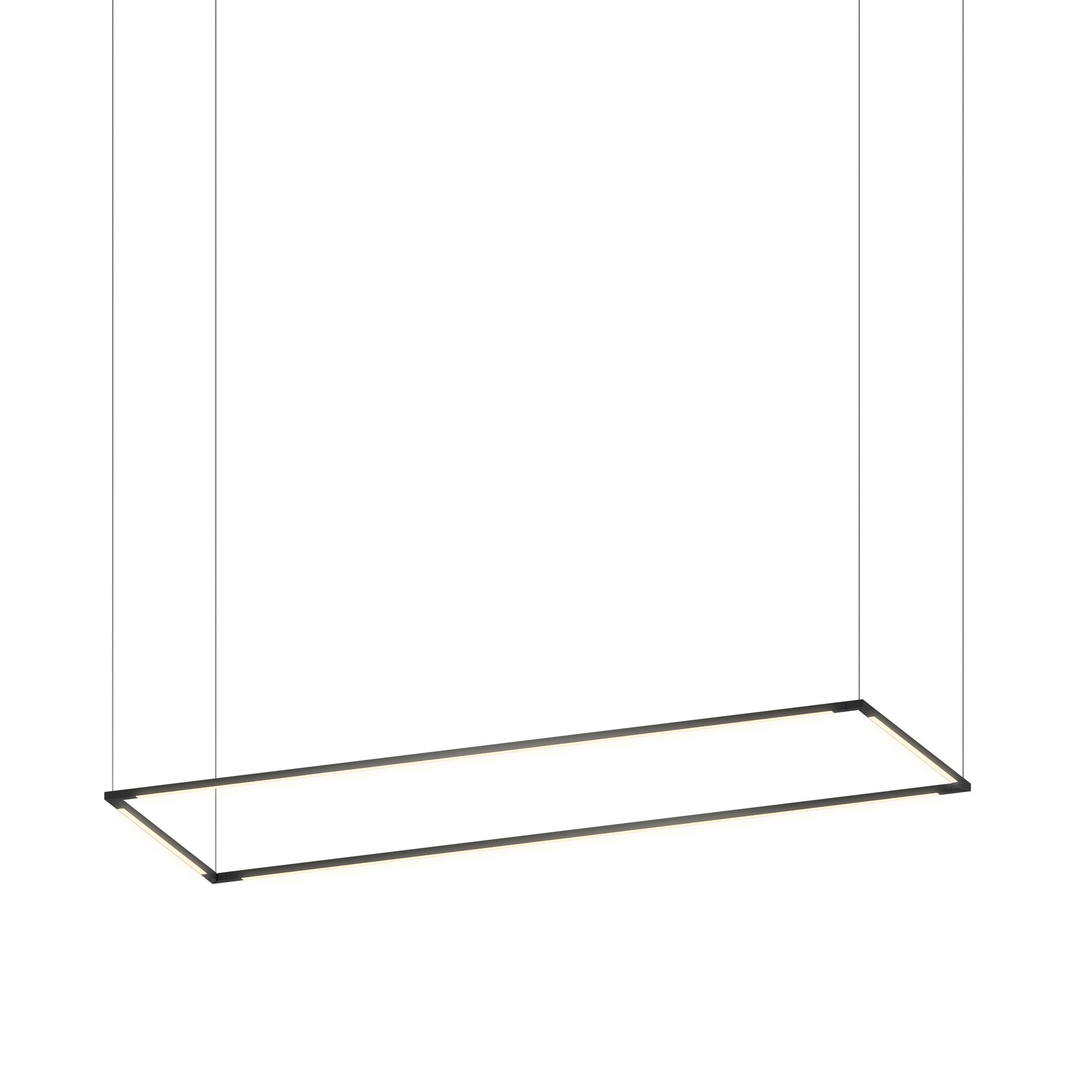 Z-Bar Pendant Large Rectangle, Matte Black (16"/48" light bars)