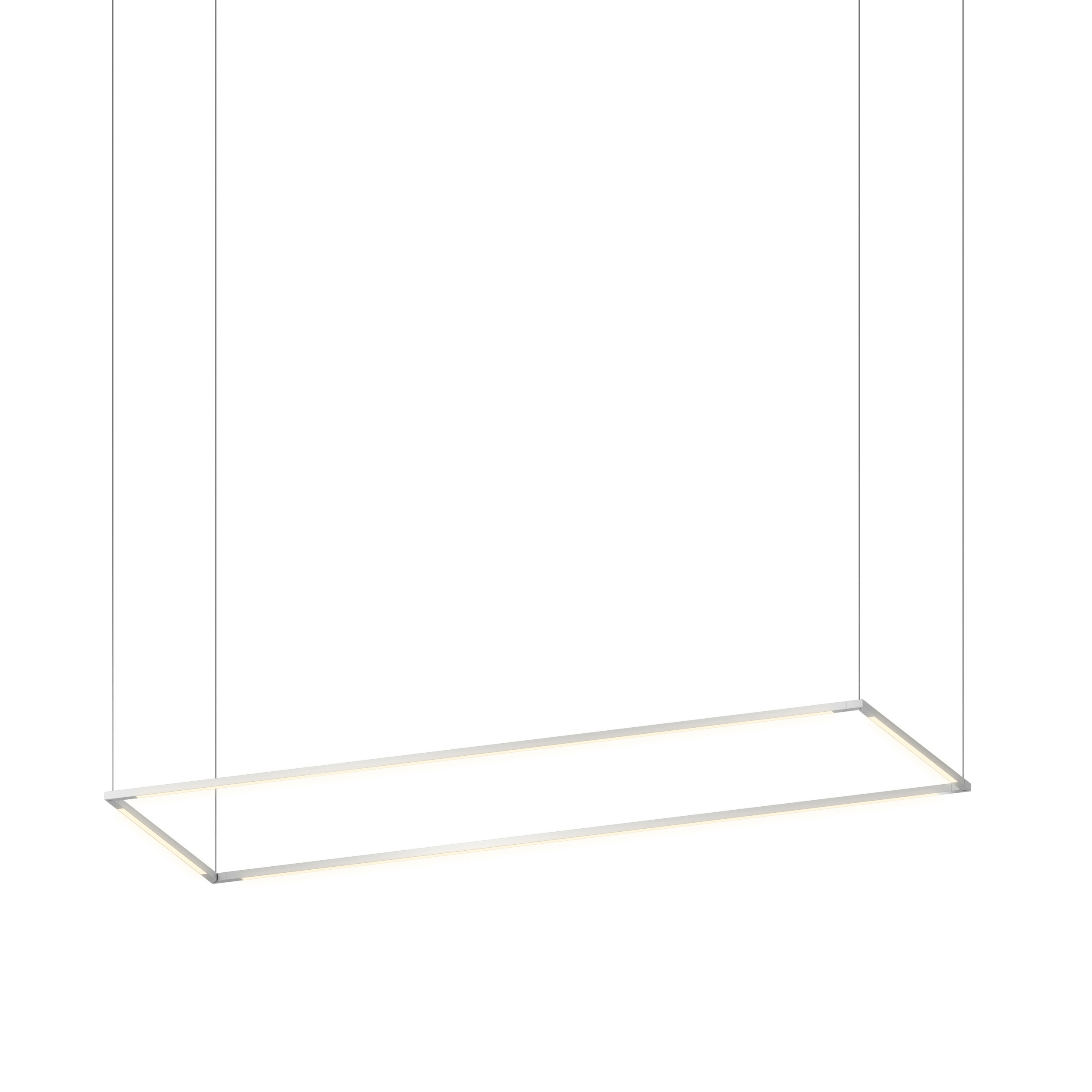 Z-Bar Pendant Large Rectangle, Silver (16"/48" light bars)