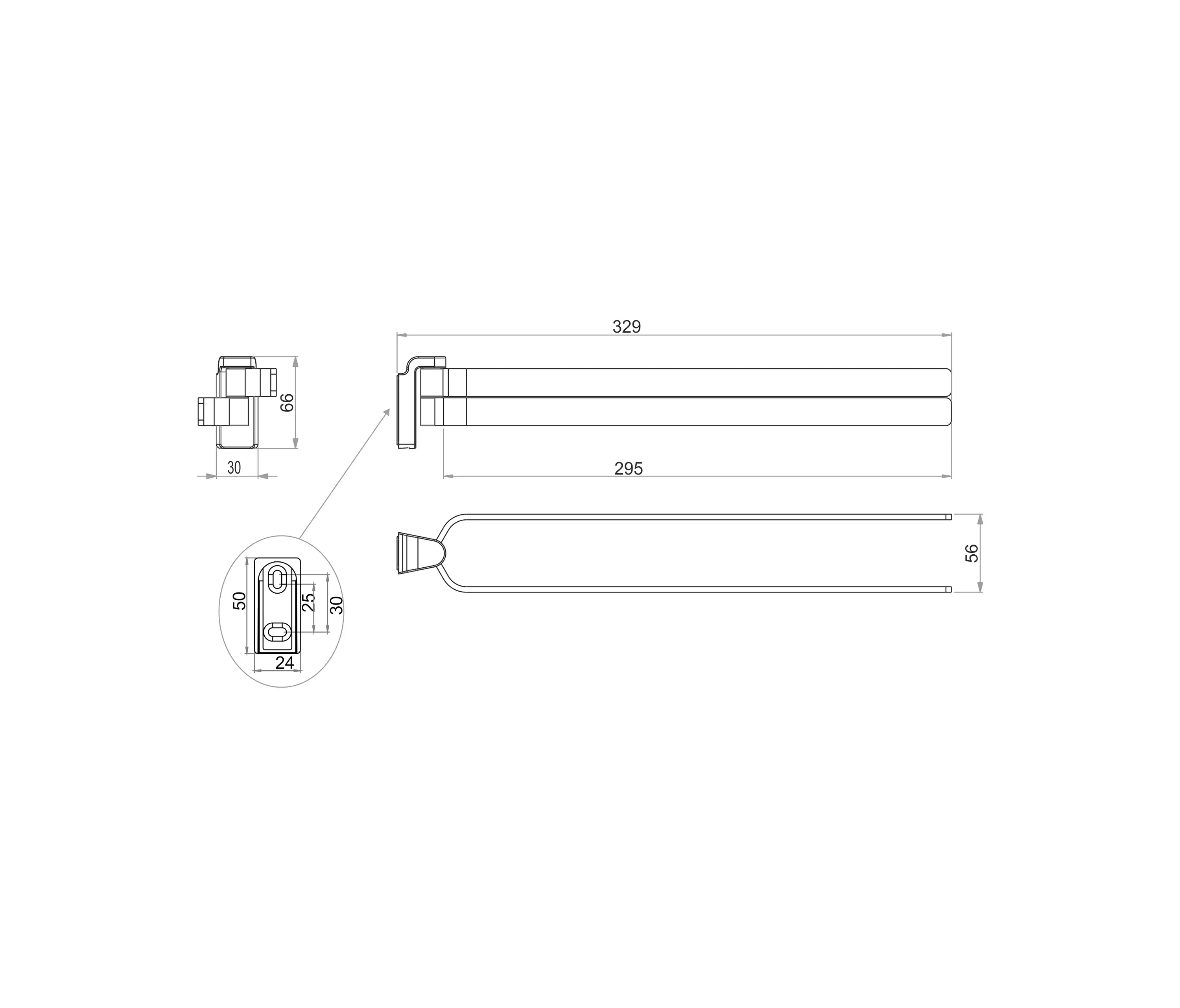 Bodenschatz - Lindo Porta asciugamani con due braccia mobili