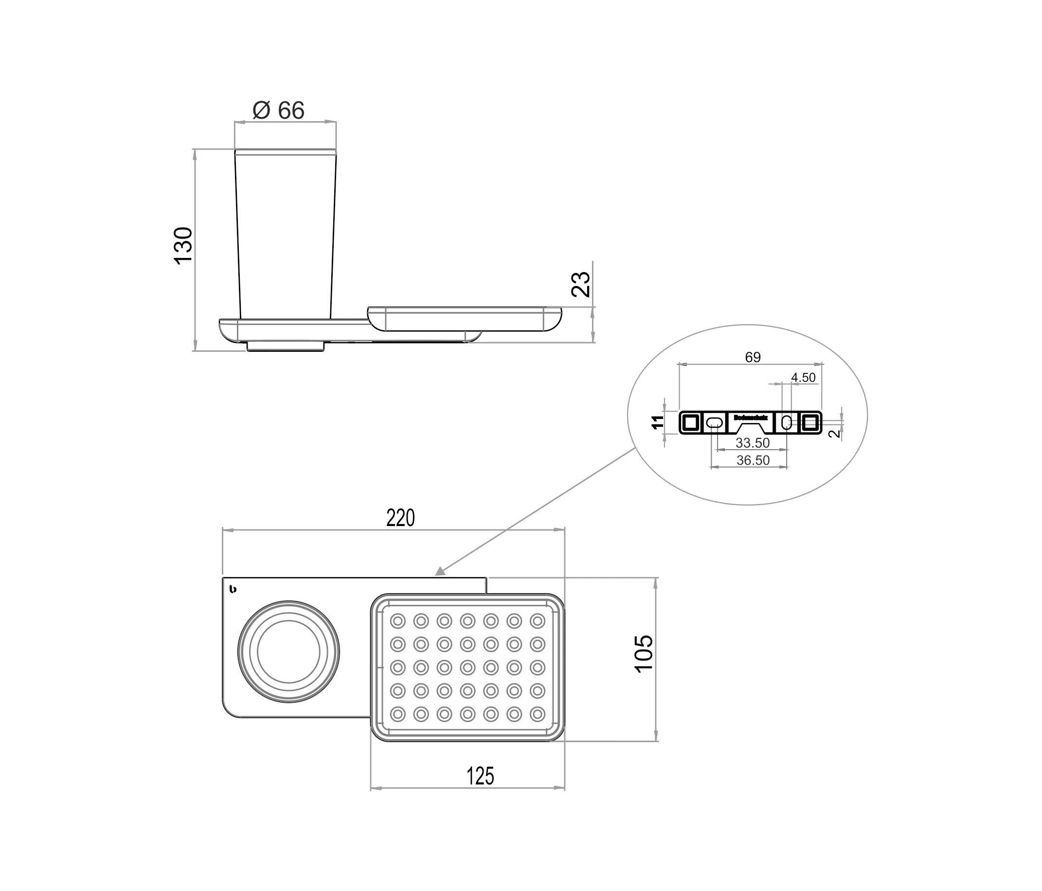 Bodenschatz - Liv Glass holder and soap holder