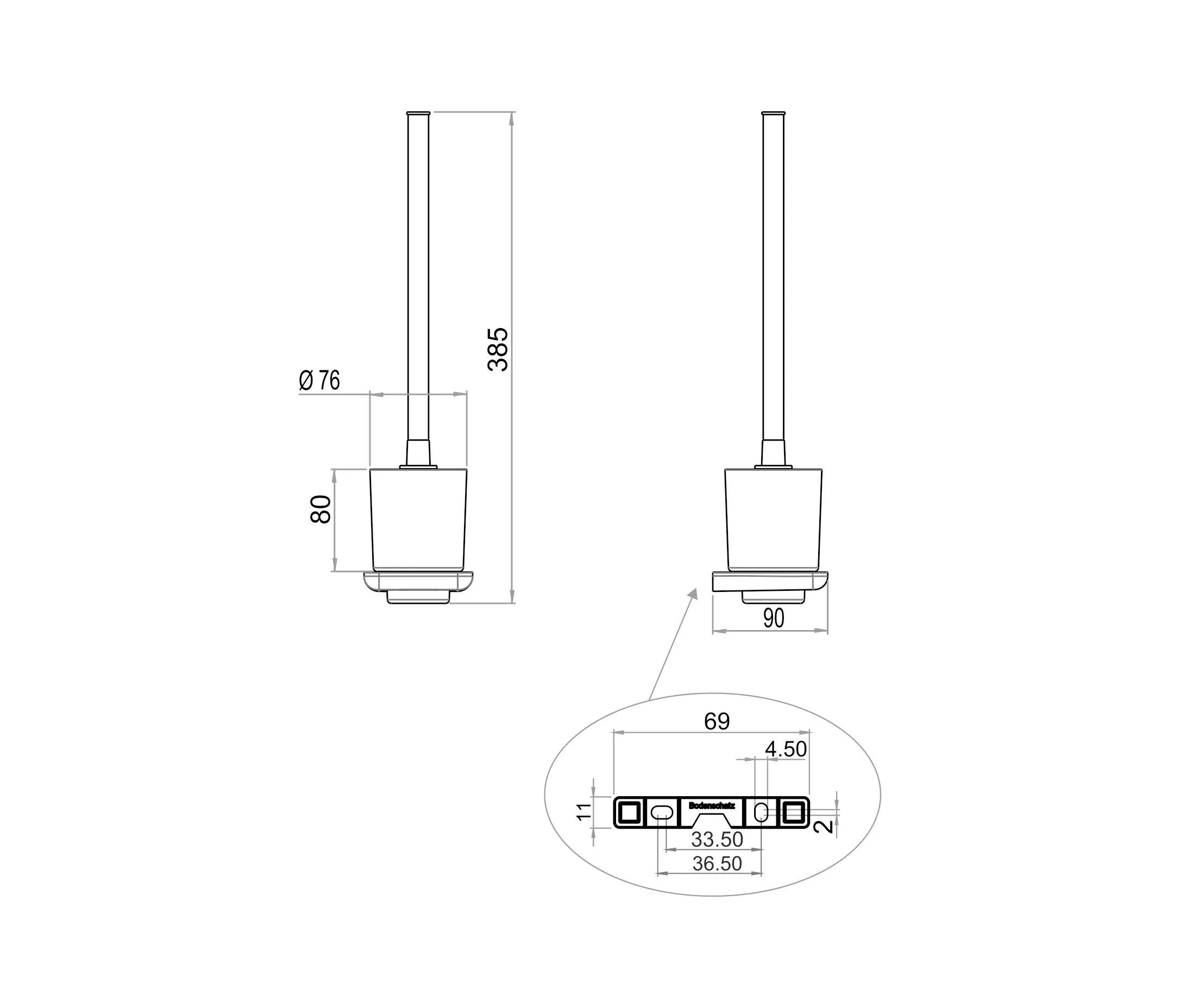 Bodenschatz - Liv Toilet brush set without closing lid