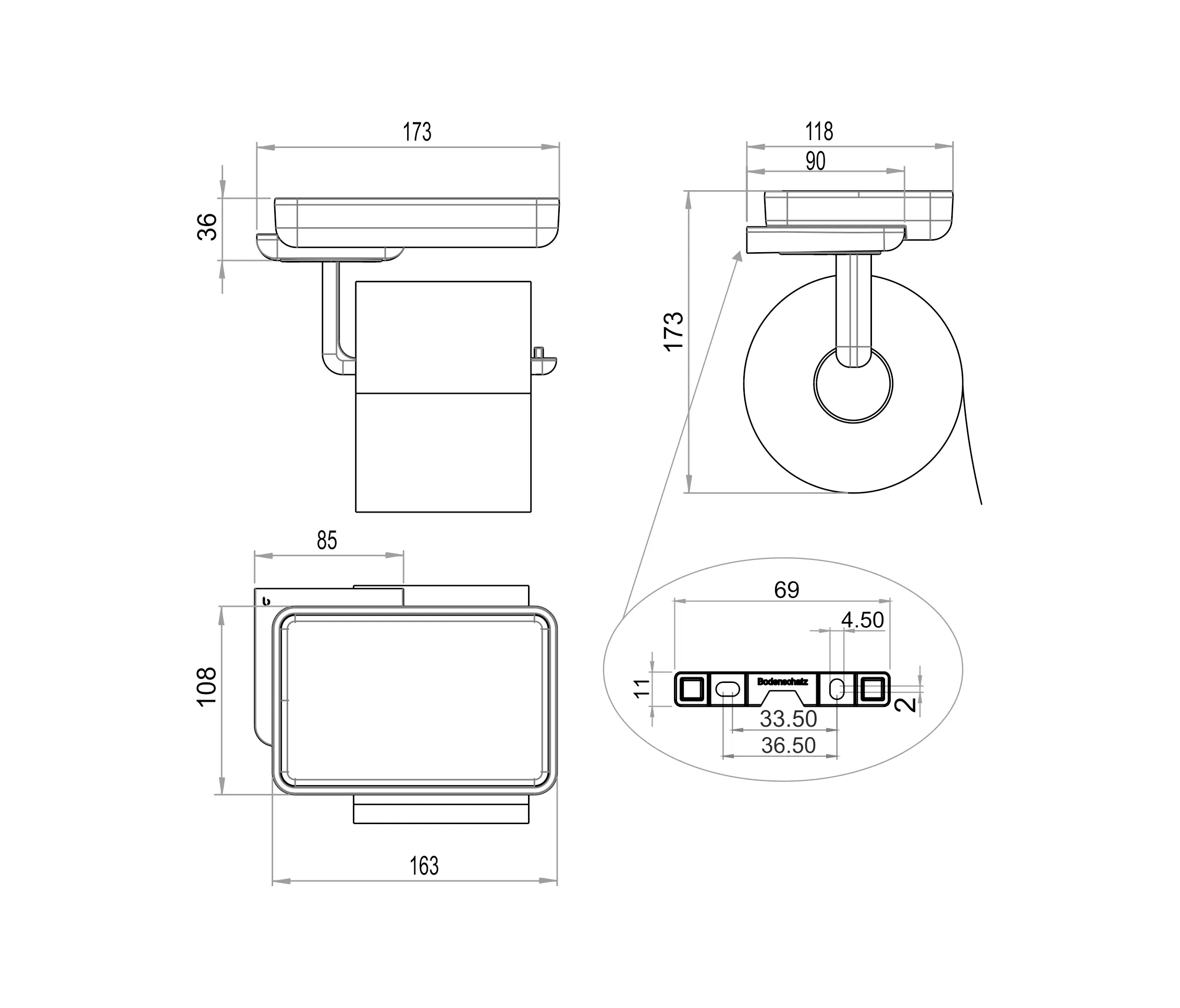 Bodenschatz - Liv Toilet paper holder and storage dish
