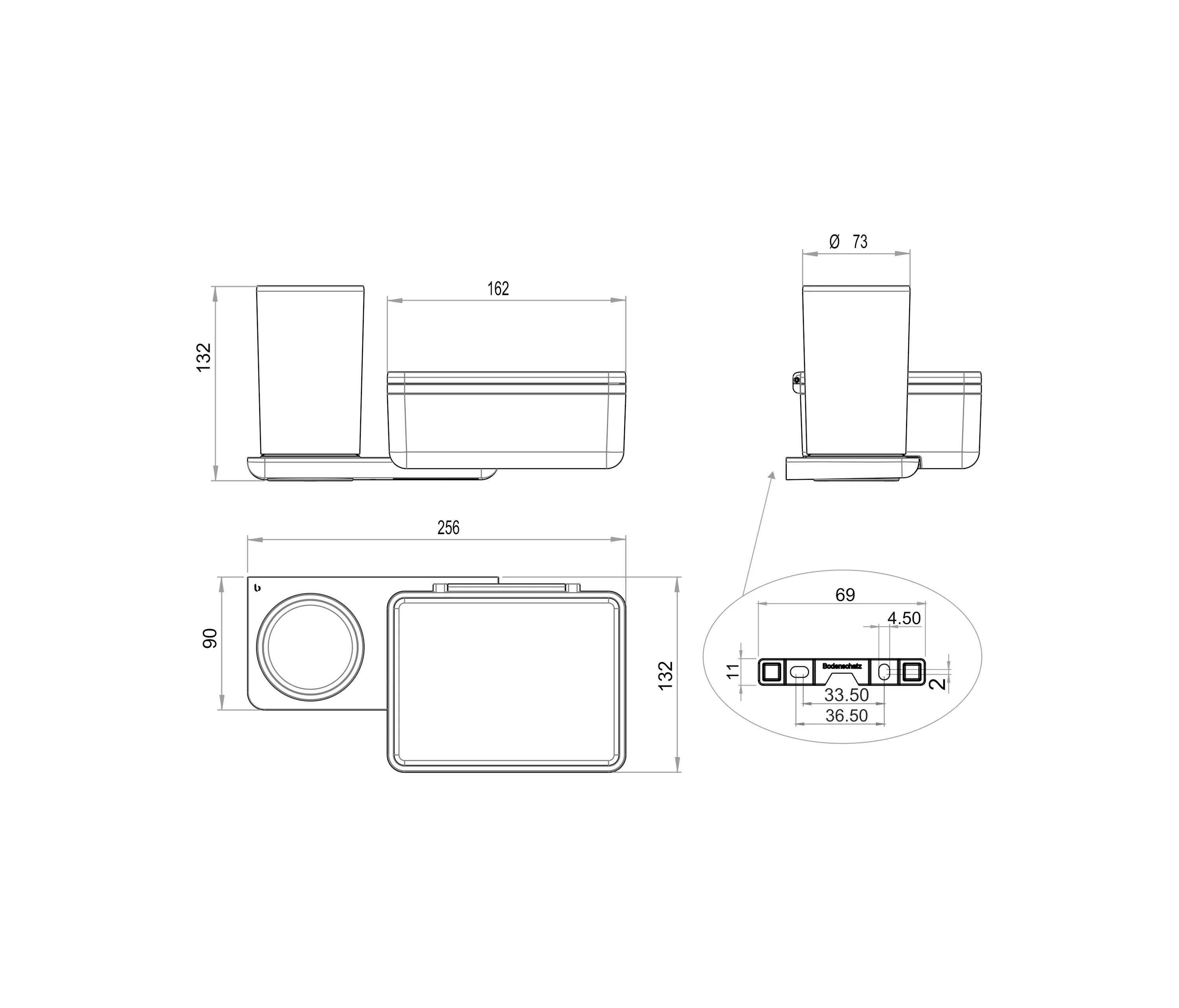 Bodenschatz - Liv Hygiene-Utensilienbox + Feuchttücherbox