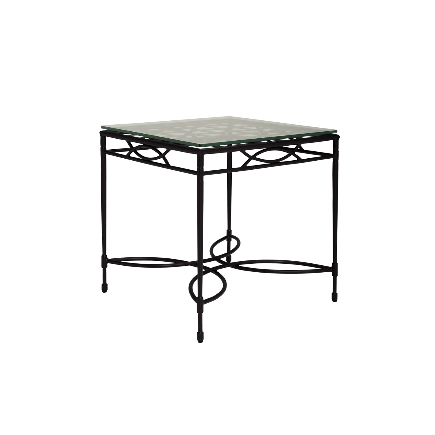 Afficher le produit AMALFI WOVEN GLASS TOP SIDE TABLE SQUARE 56 du fabricant JANUS et Cie