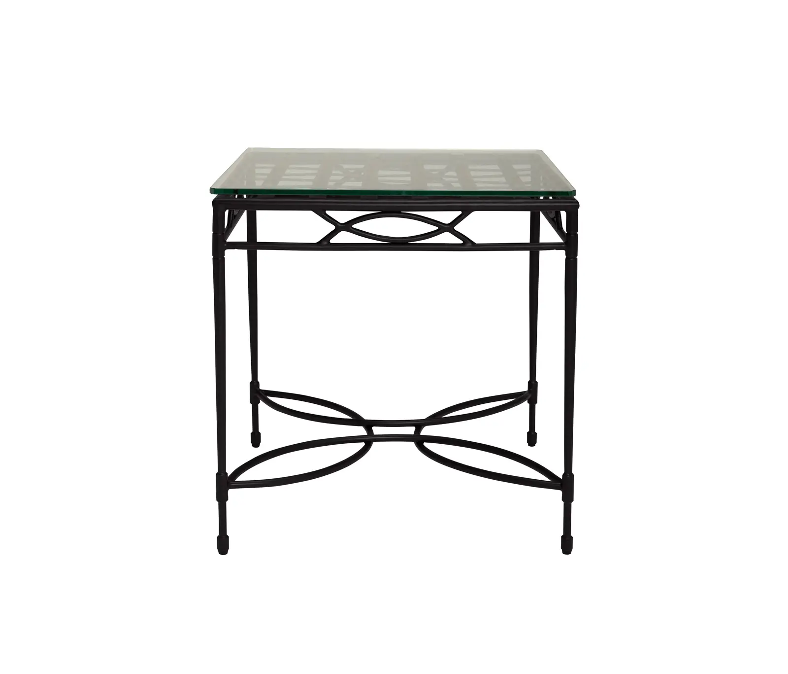 JANUS et Cie - AMALFI WOVEN GLASS TOP SIDE TABLE SQUARE 56