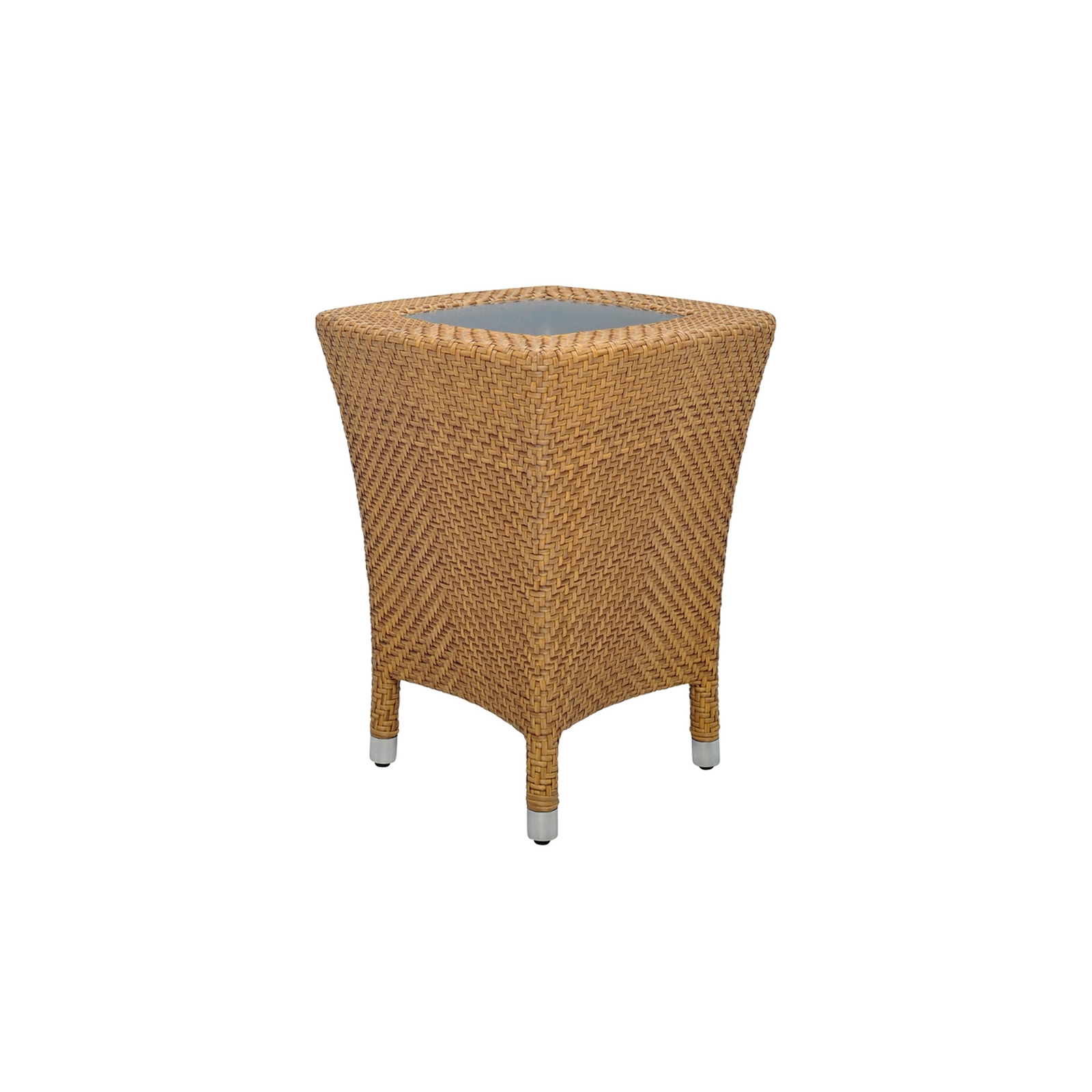 AMARI GLASS TOP SIDE TABLE 45