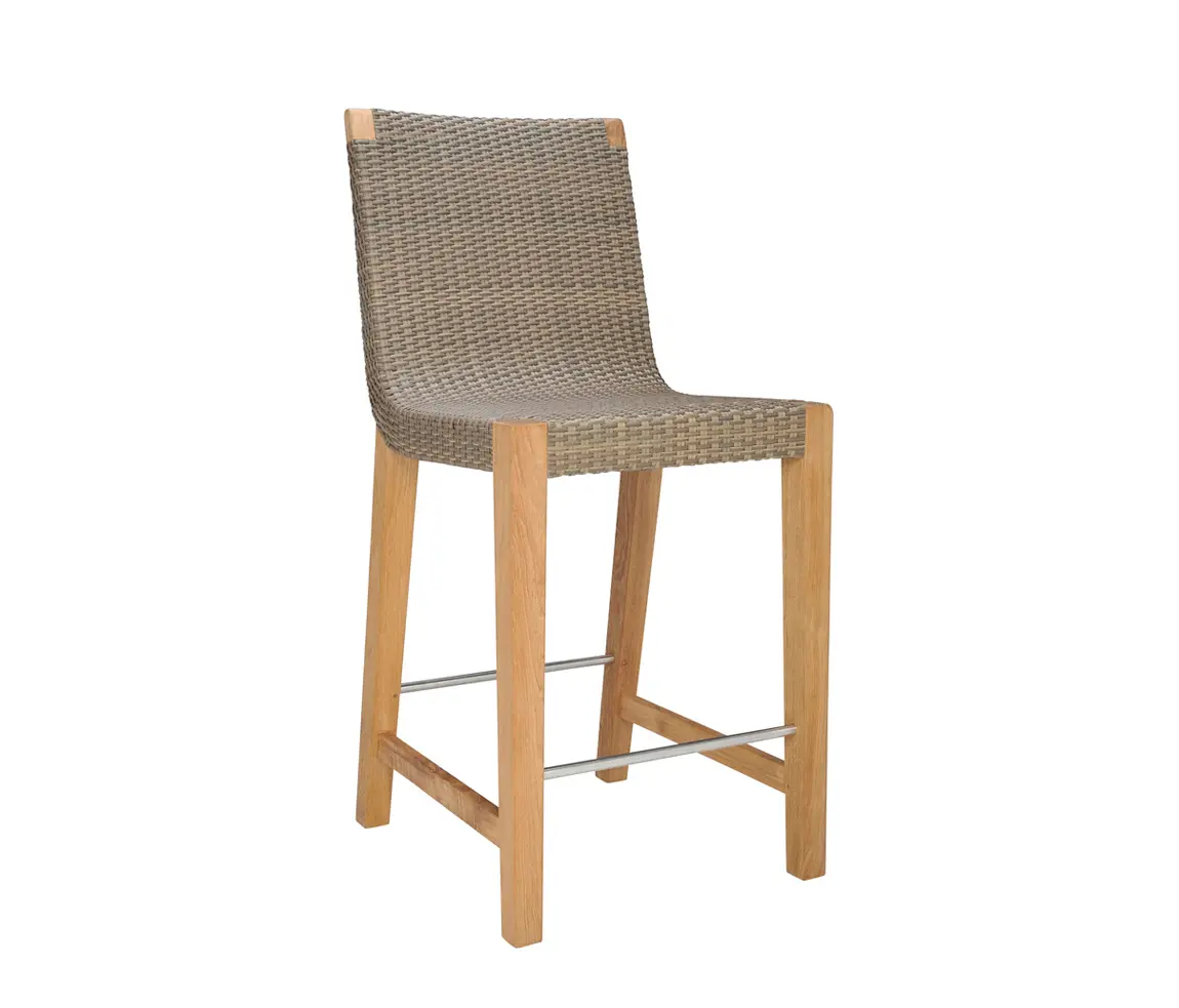 JANUS et Cie - QUINTA TEAK / WOVEN COUNTER STOOL