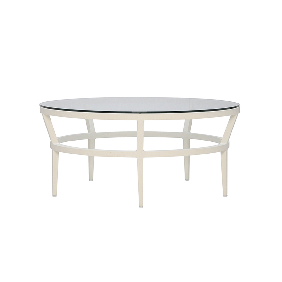 Display product SLANT GLASS TOP COCKTAIL TABLE ROUND 102 from manufacturer JANUS et Cie