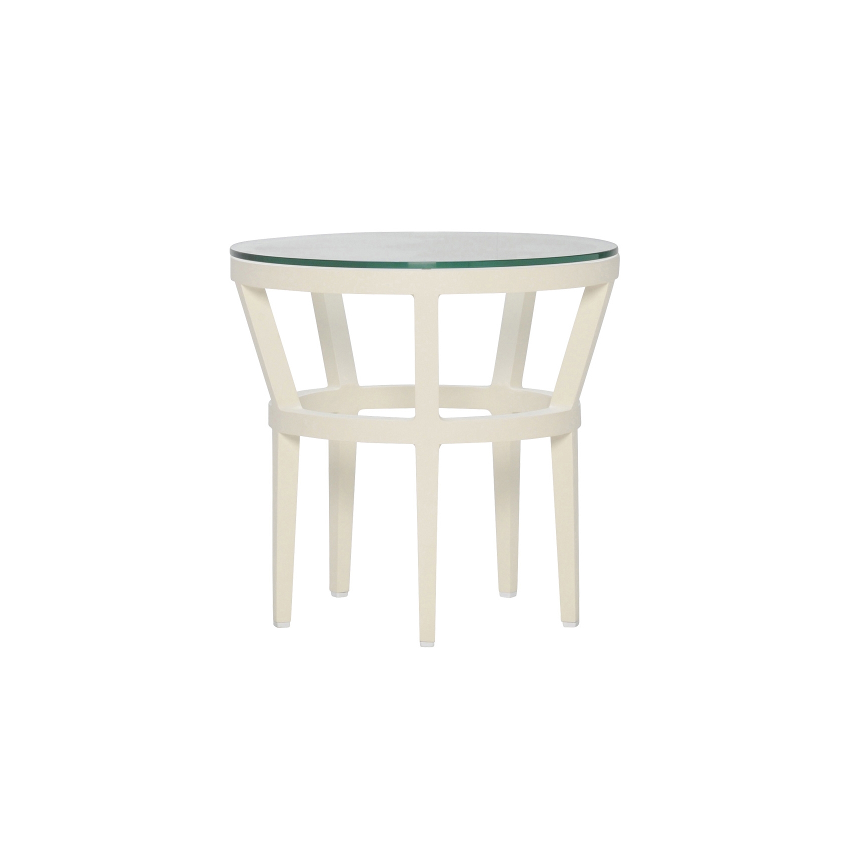 SLANT GLASS TOP SIDE TABLE ROUND 51