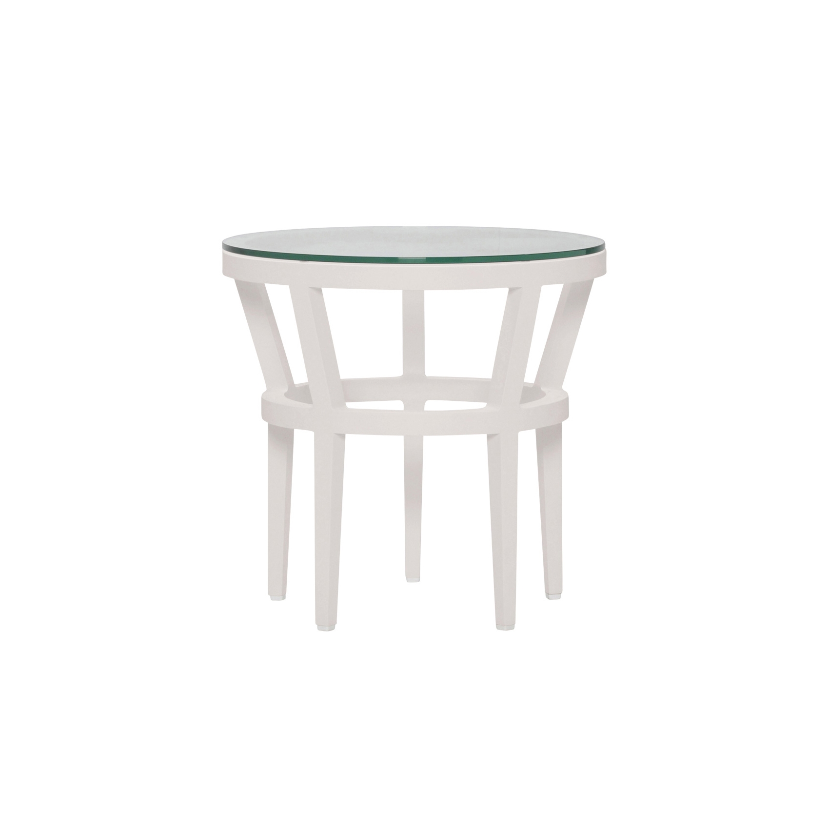 Display product SLANT GLASS TOP SIDE TABLE ROUND 51 from manufacturer JANUS et Cie