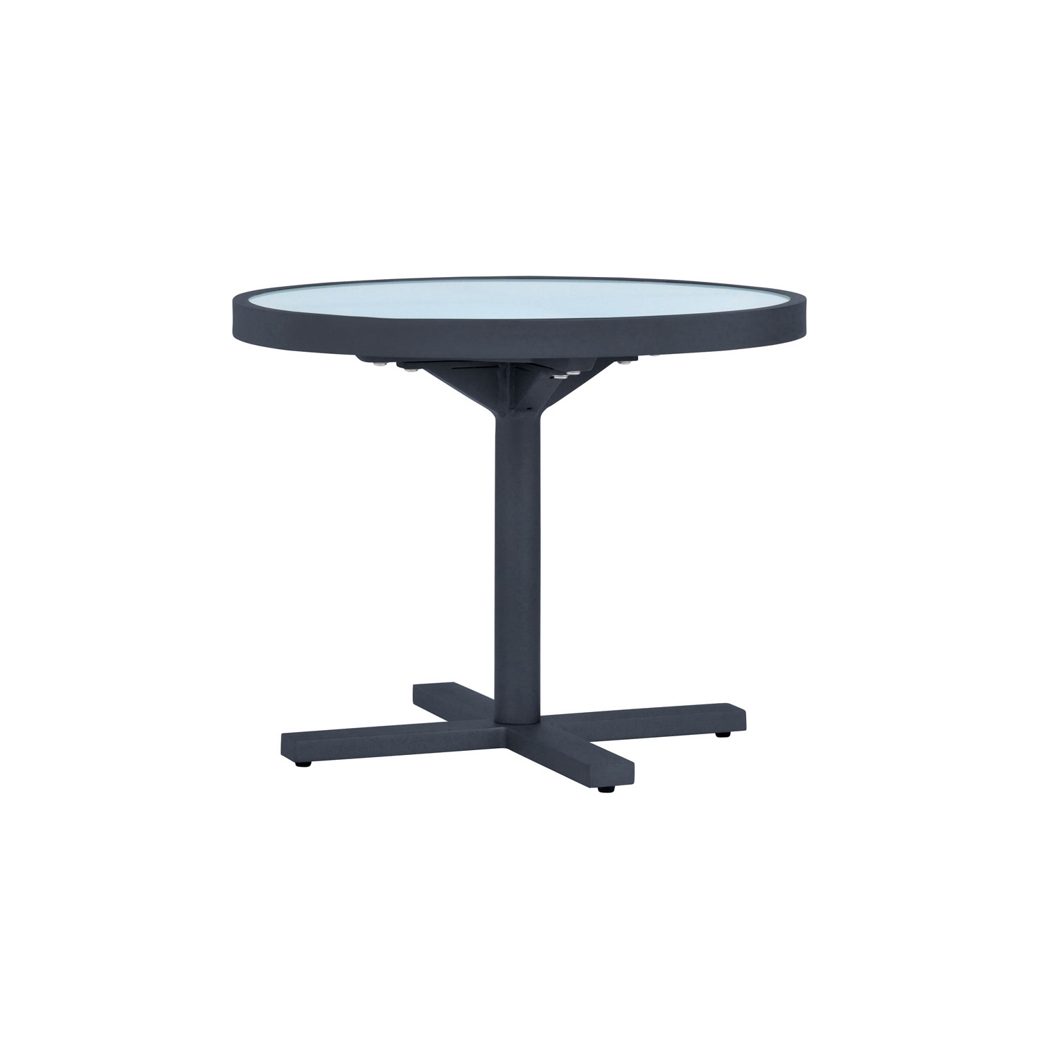 DUO GLASS TOP SIDE TABLE ROUND 53