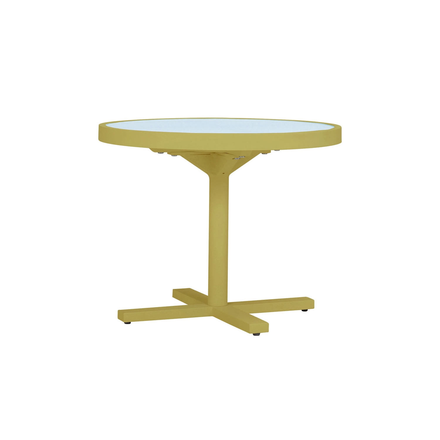 DUO GLASS TOP SIDE TABLE ROUND 53