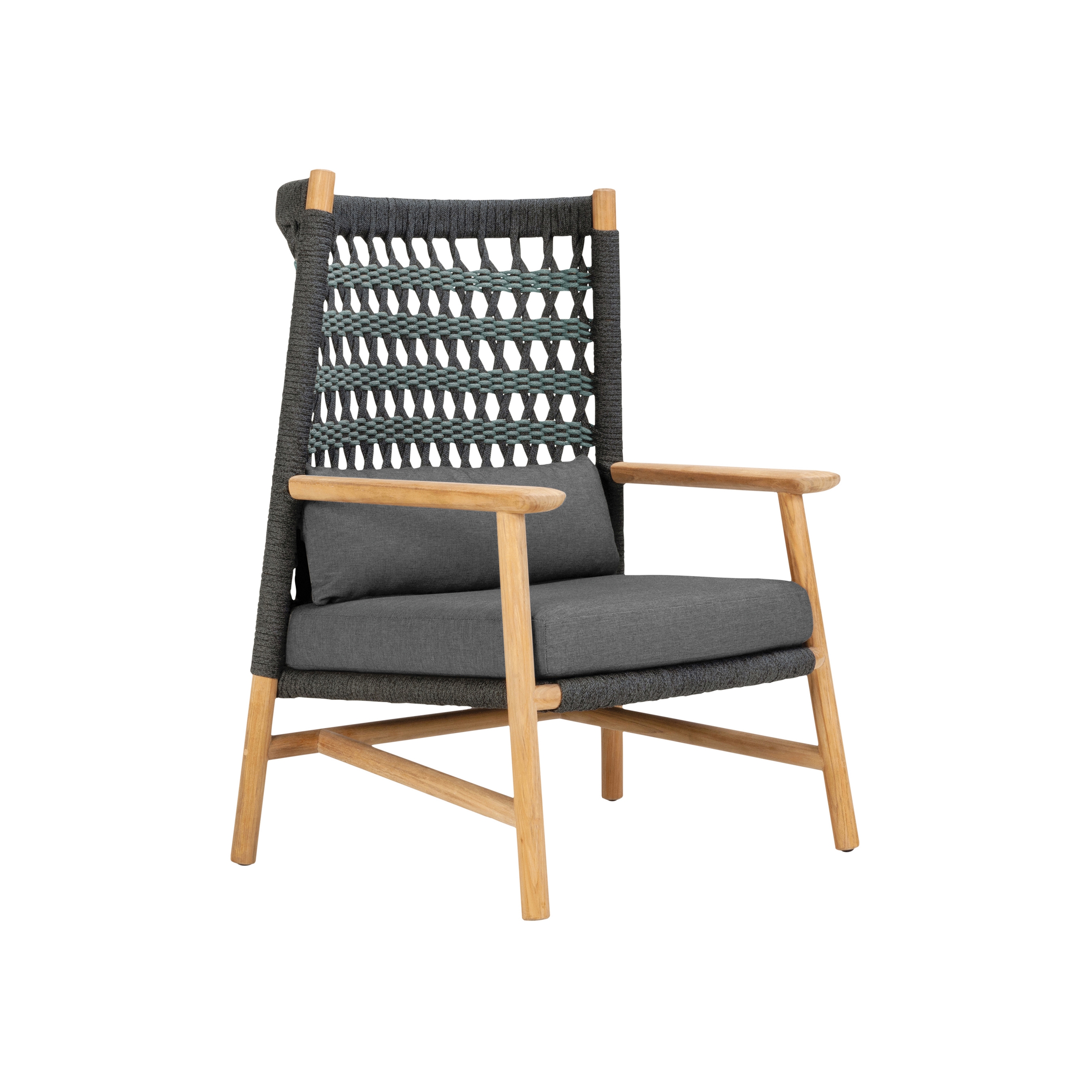 ANATRA TEAK HIGH BACK LOUNGE CHAIR