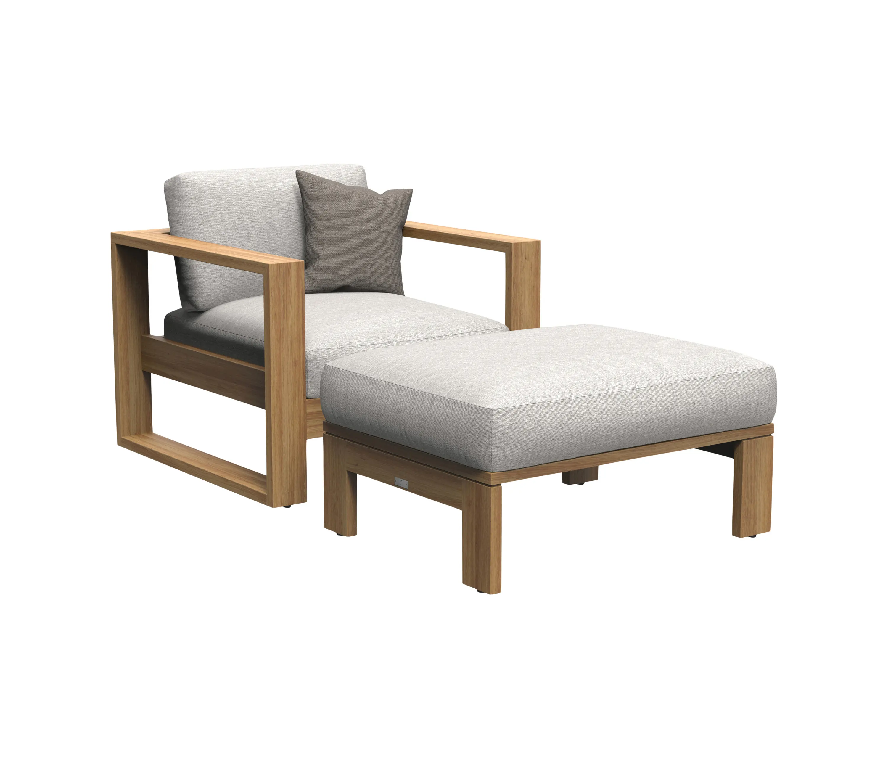 JANUS et Cie - Matisse Teak Cocktail Table 83/Ottoman