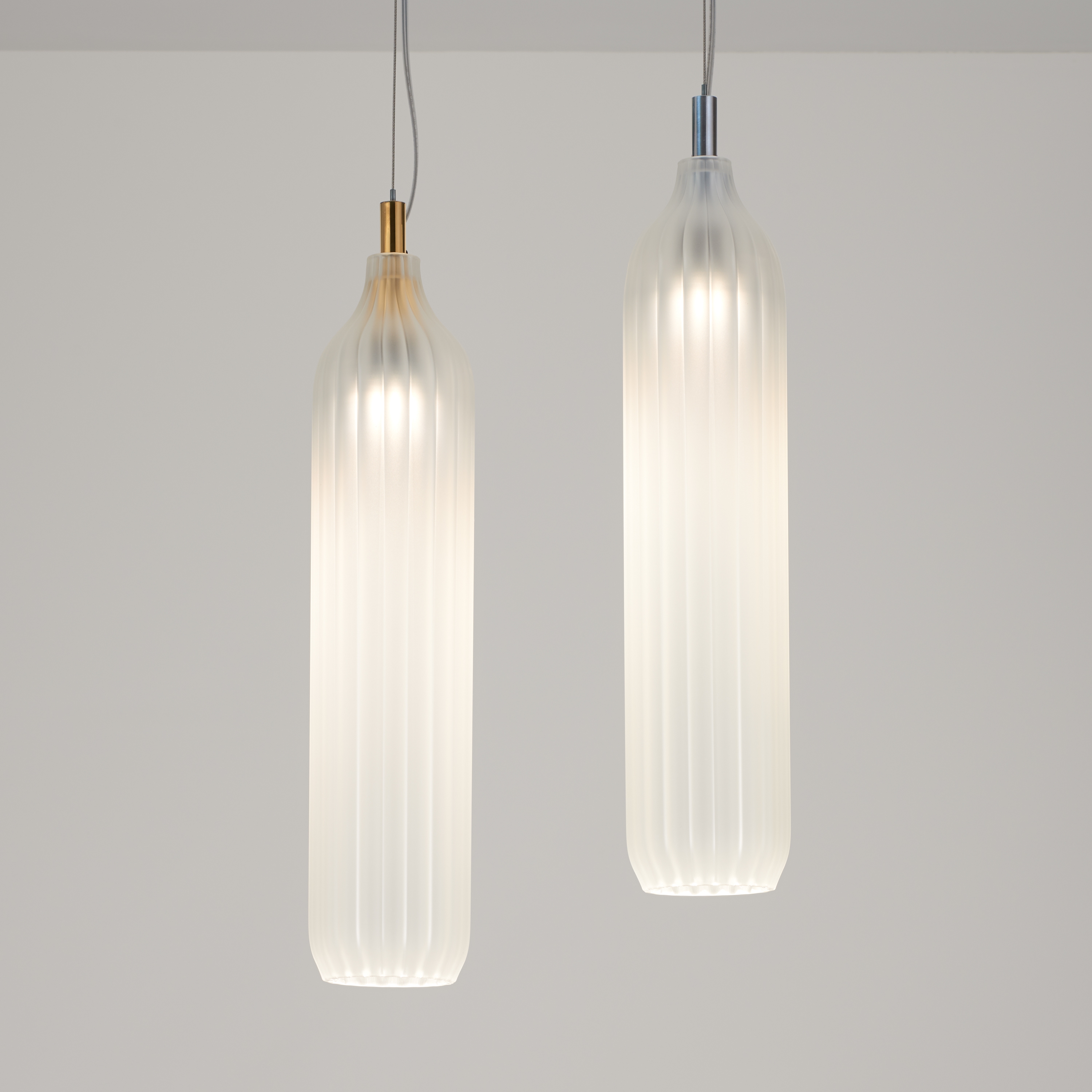 Display product Flute Pendant frosted from manufacturer Tom Kirk Lighting
