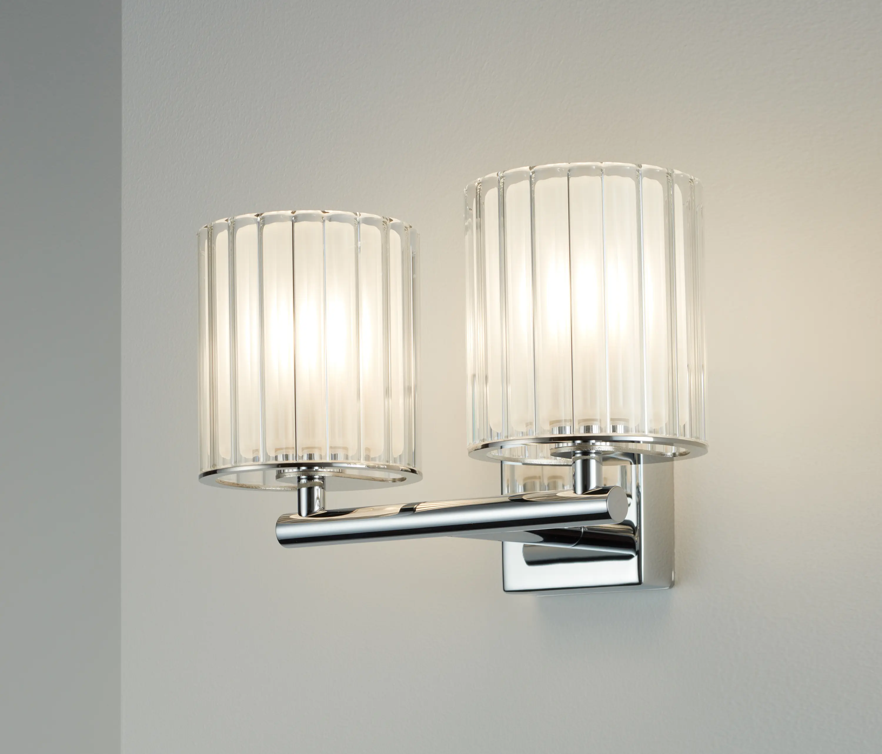 Tom Kirk Lighting - Flute Wall Light Double polished chrome